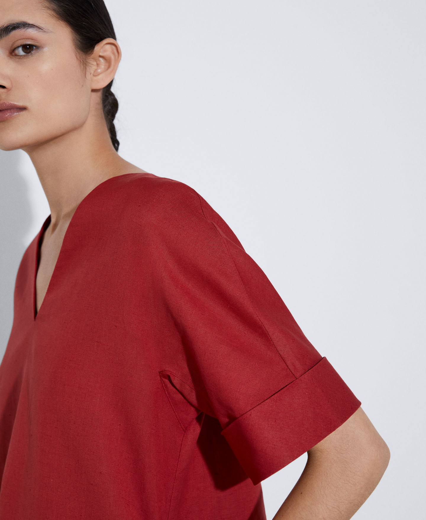 Linen A-line dress image number 3