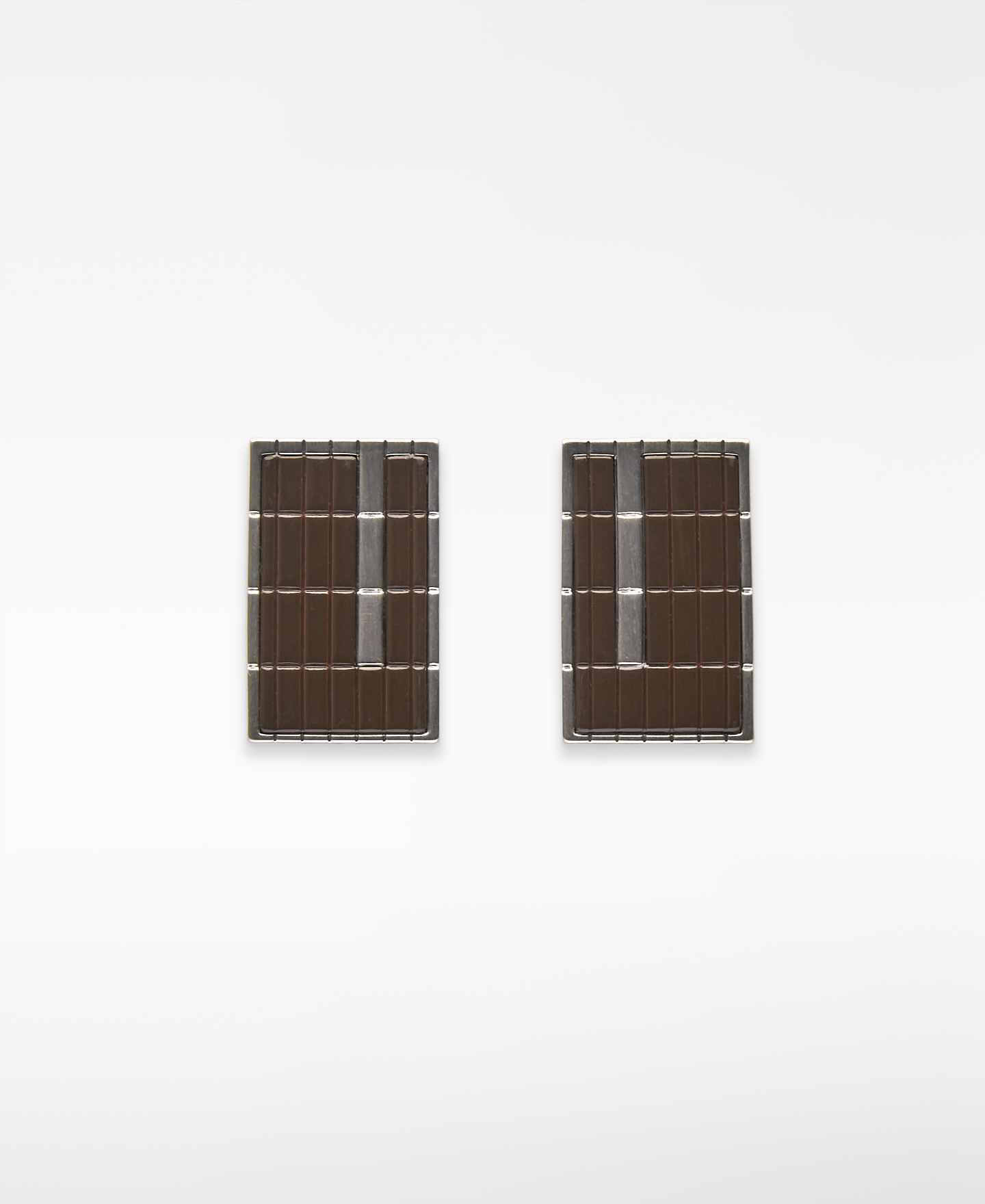 Lacquered grid earrings woman image number 0
