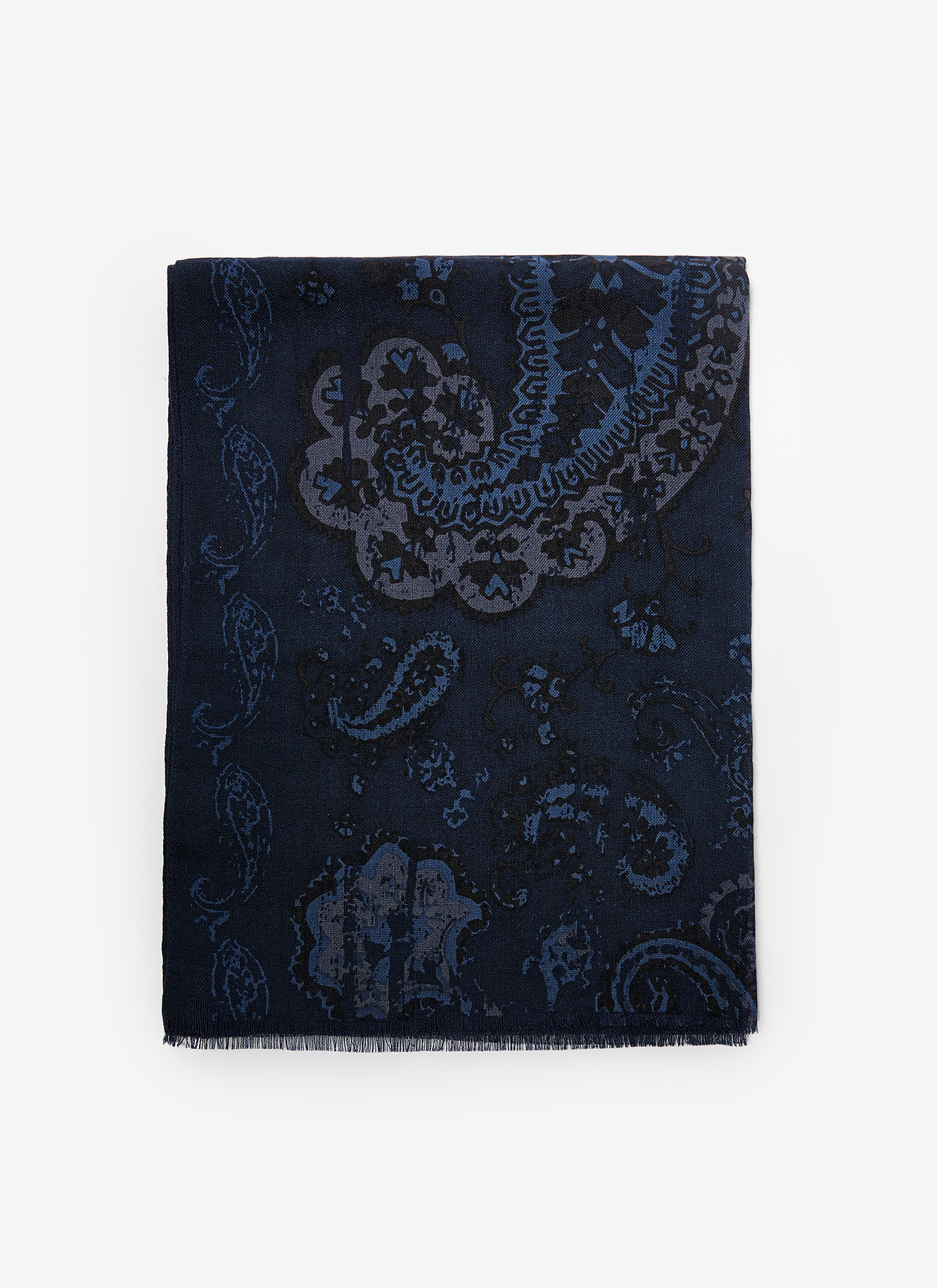 Wool foulard with cashmere print image number 0