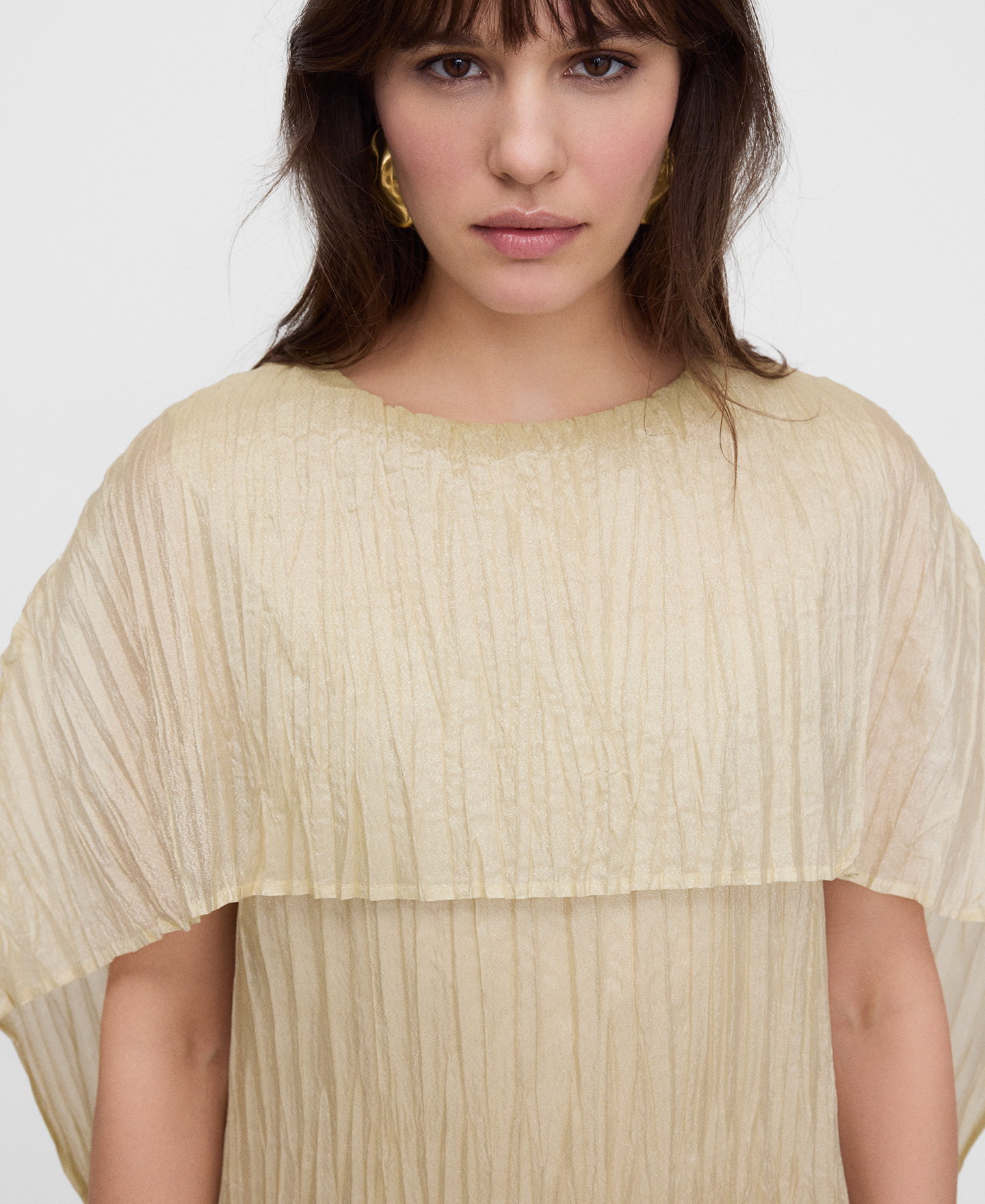 Vestido plisado capa image number 3