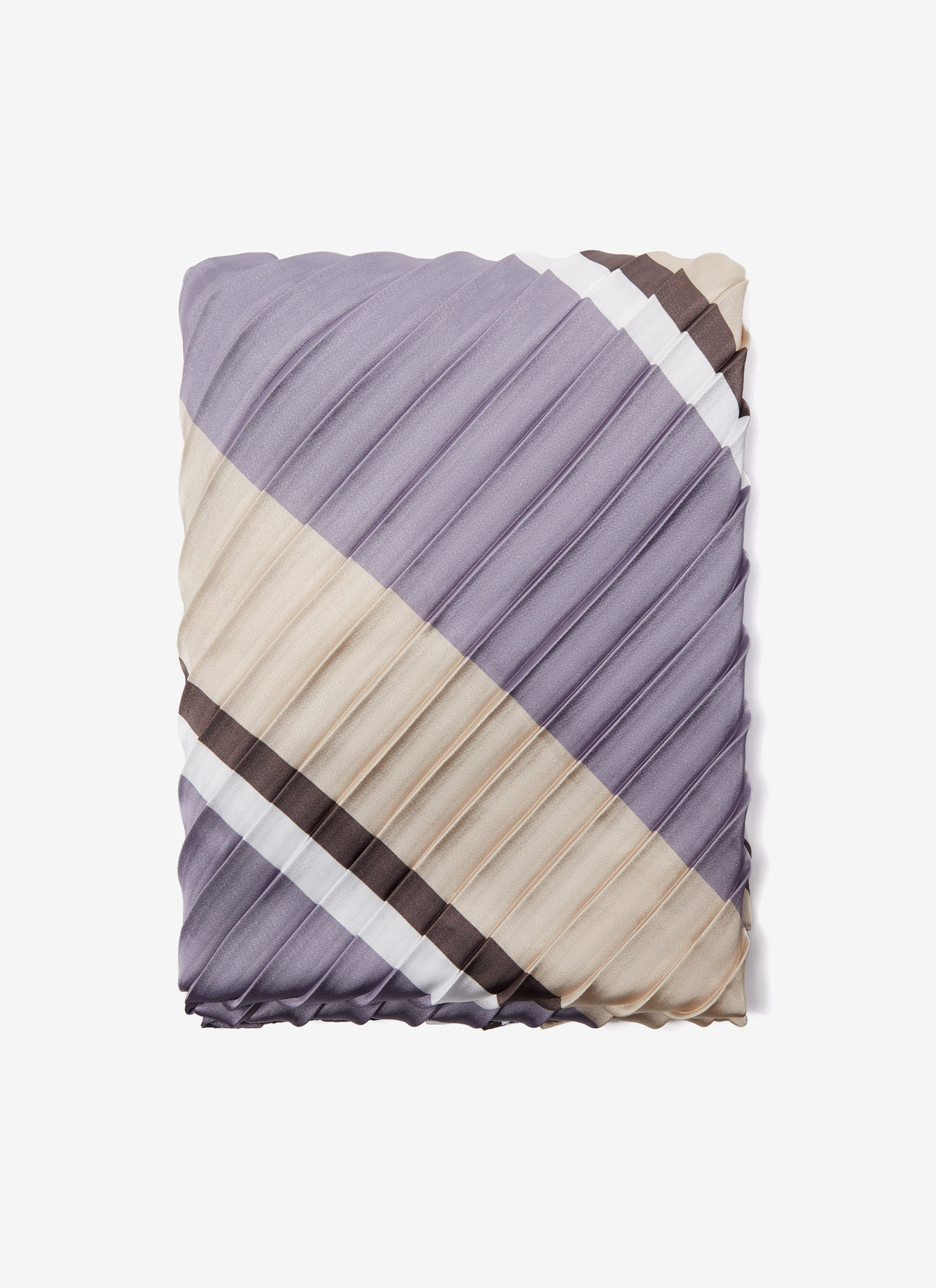 Pleated foulard with multicolour stripes image number 0