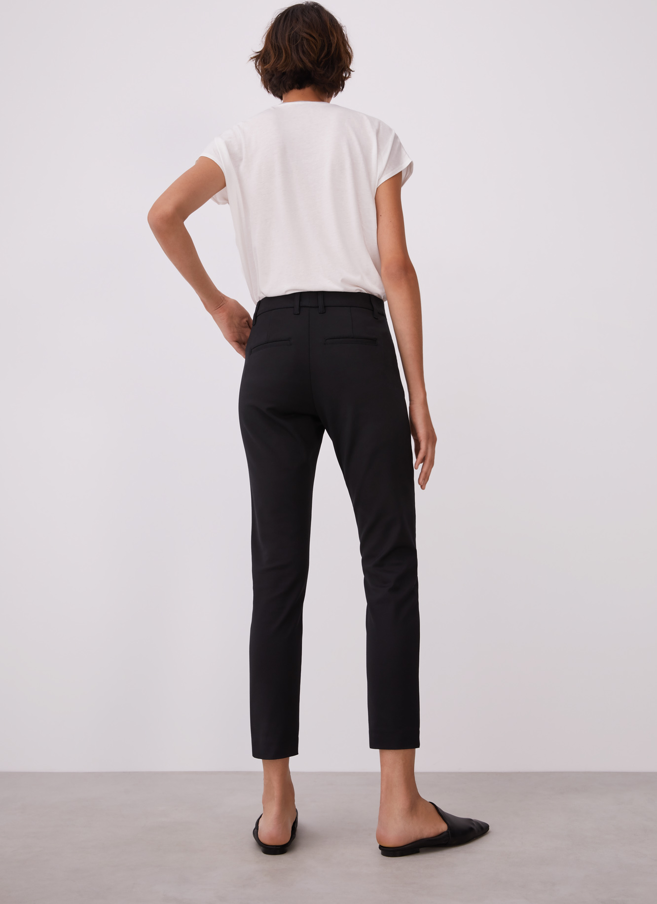 Slim fit trousers with stitching details image number 1