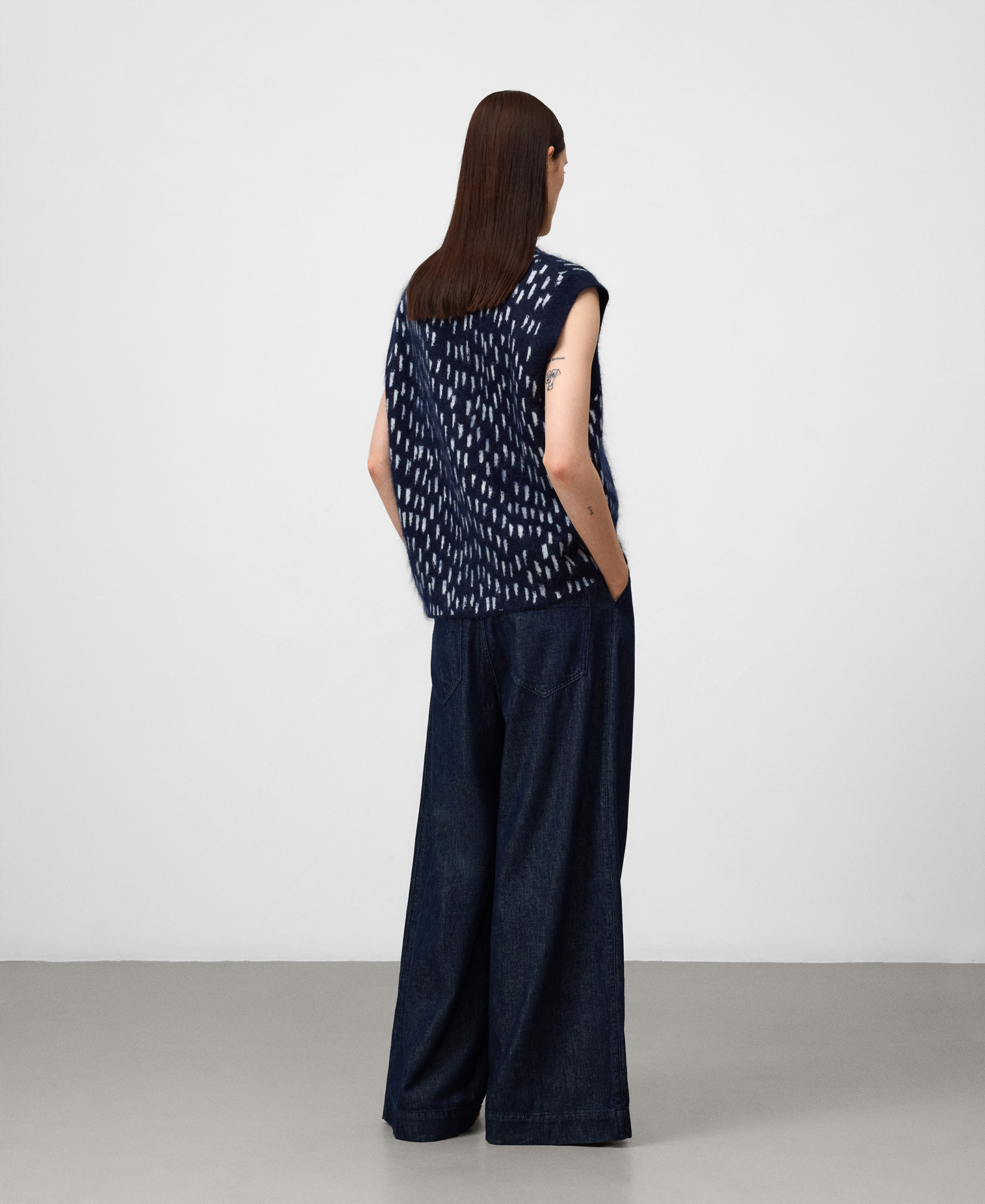 Chaleco estampado punto jacquard mujer image number 2