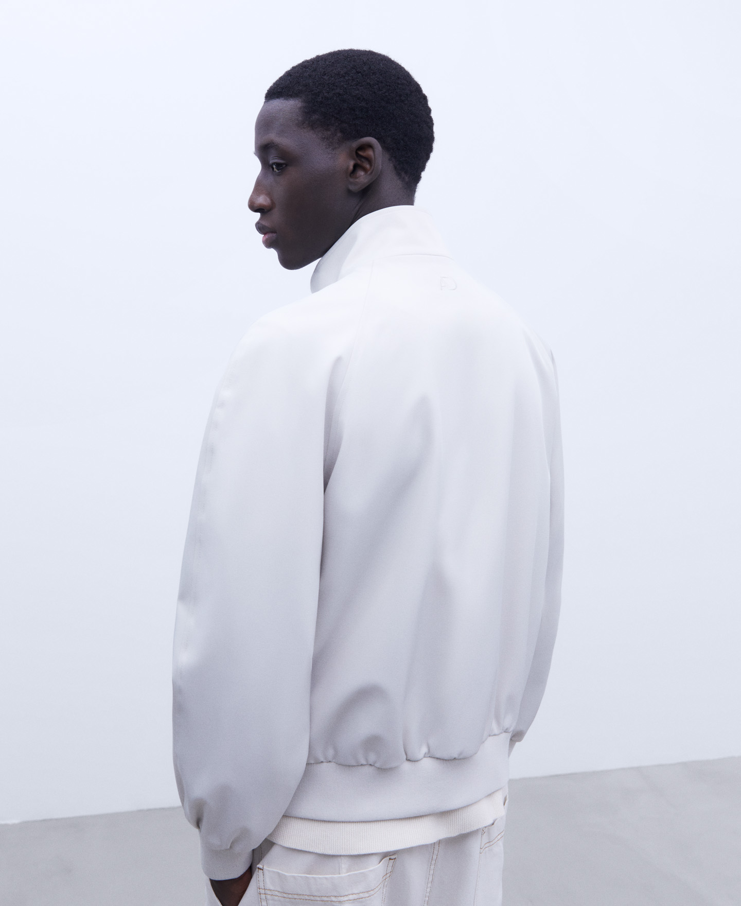 Mandarin collar bomber jacket image number 2