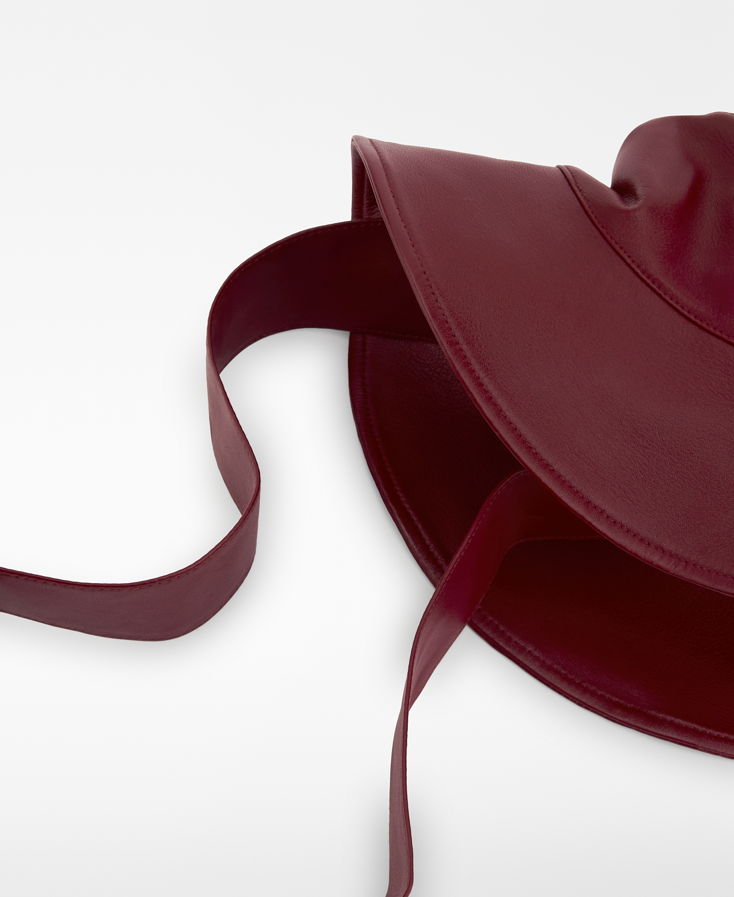 Leather bucket hat with straps woman image number 1