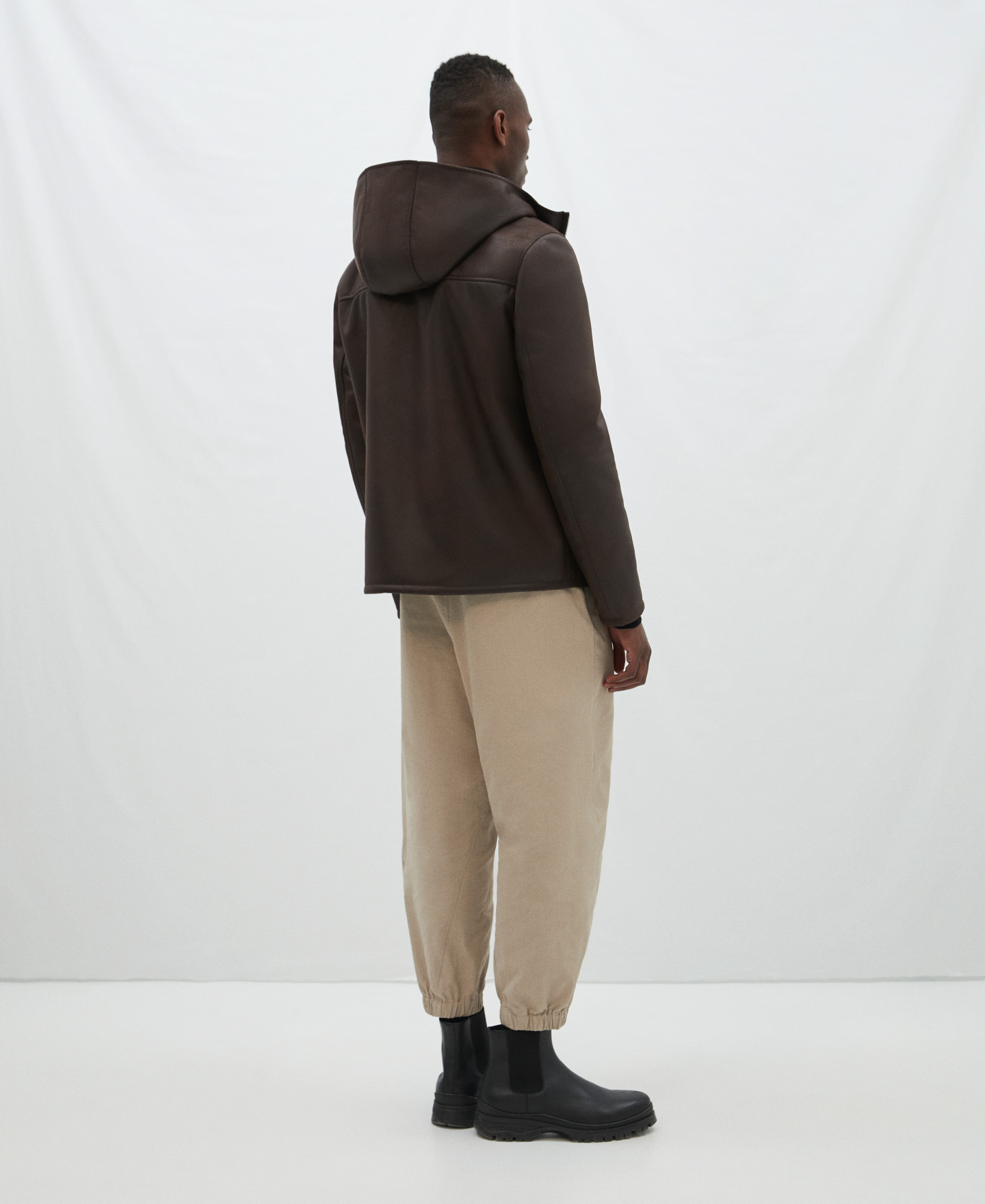 Faux suede aviator coat image number 2