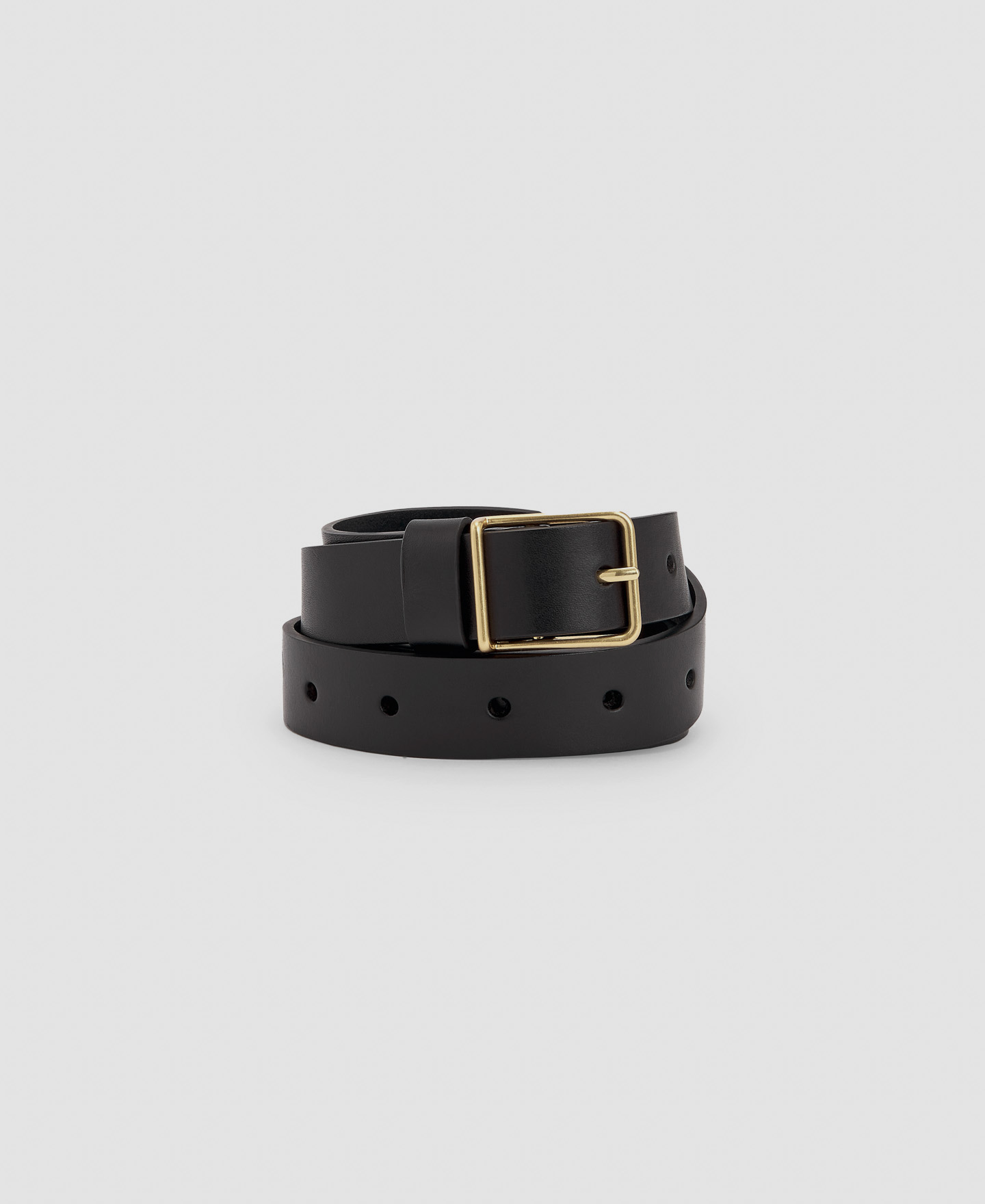 Metal buckle belt in leather image number 1