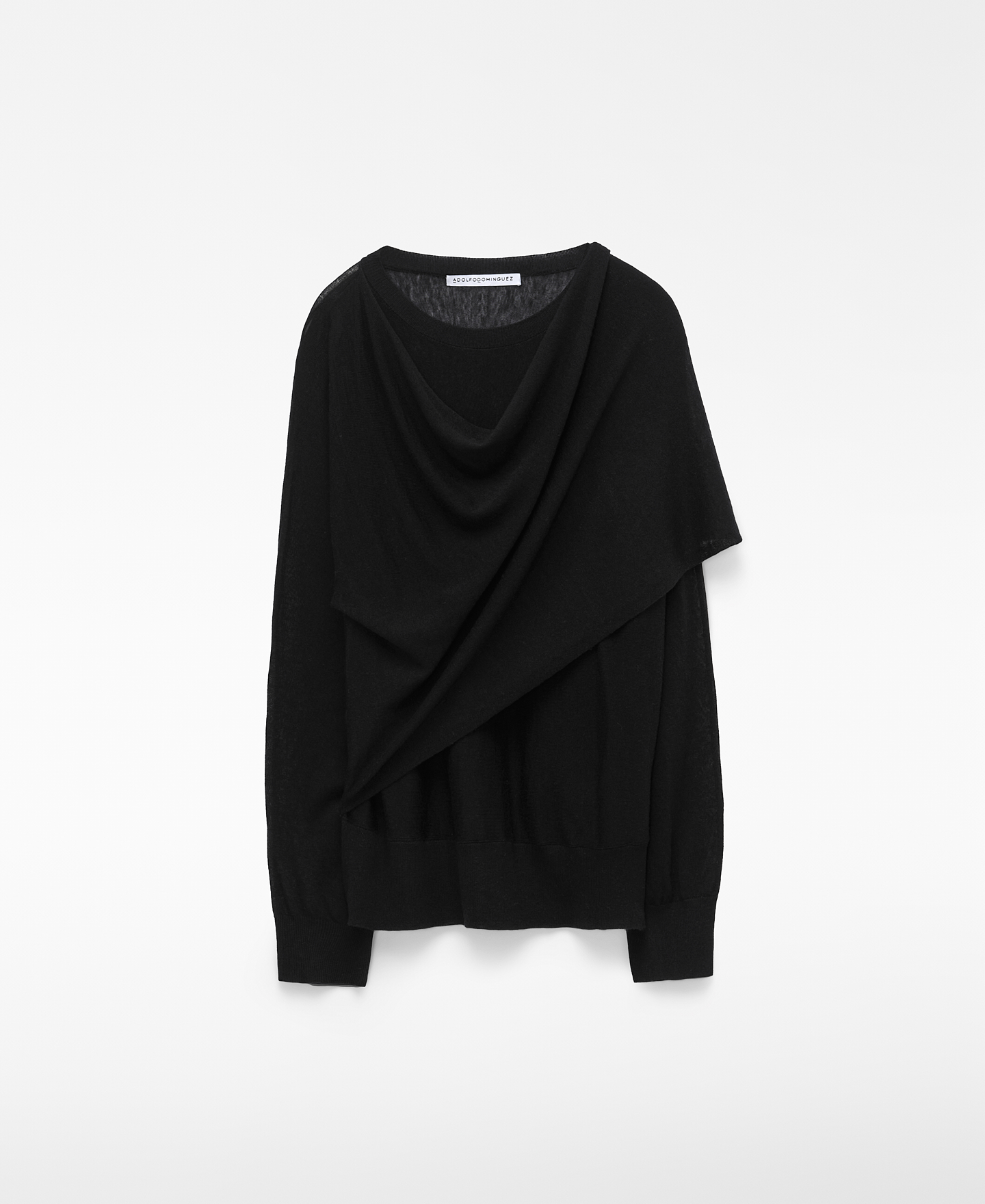 Merino wool fine sweater with scarf image number 4