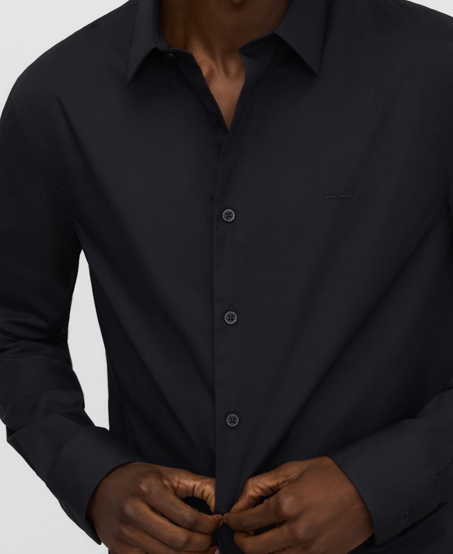 Slim fit spread collar shirt man image number 3