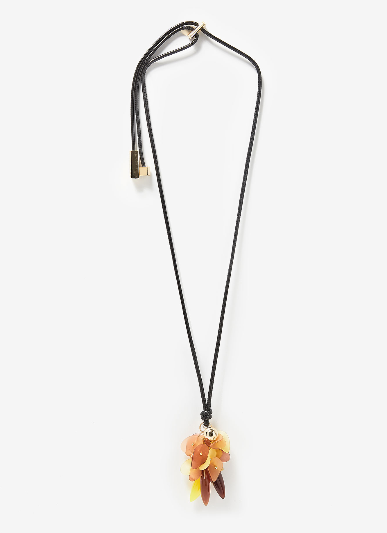 Long necklace with resin petals image number 0