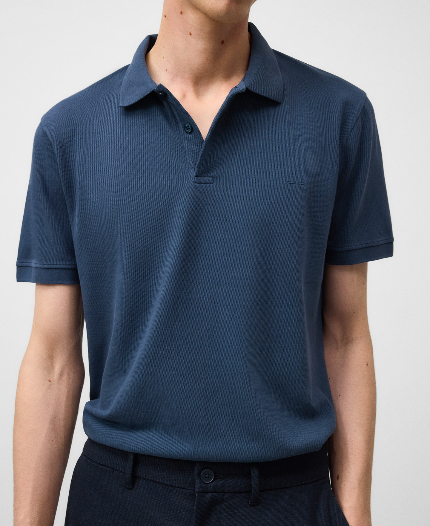 Organic cotton piqué polo shirt man image number 3