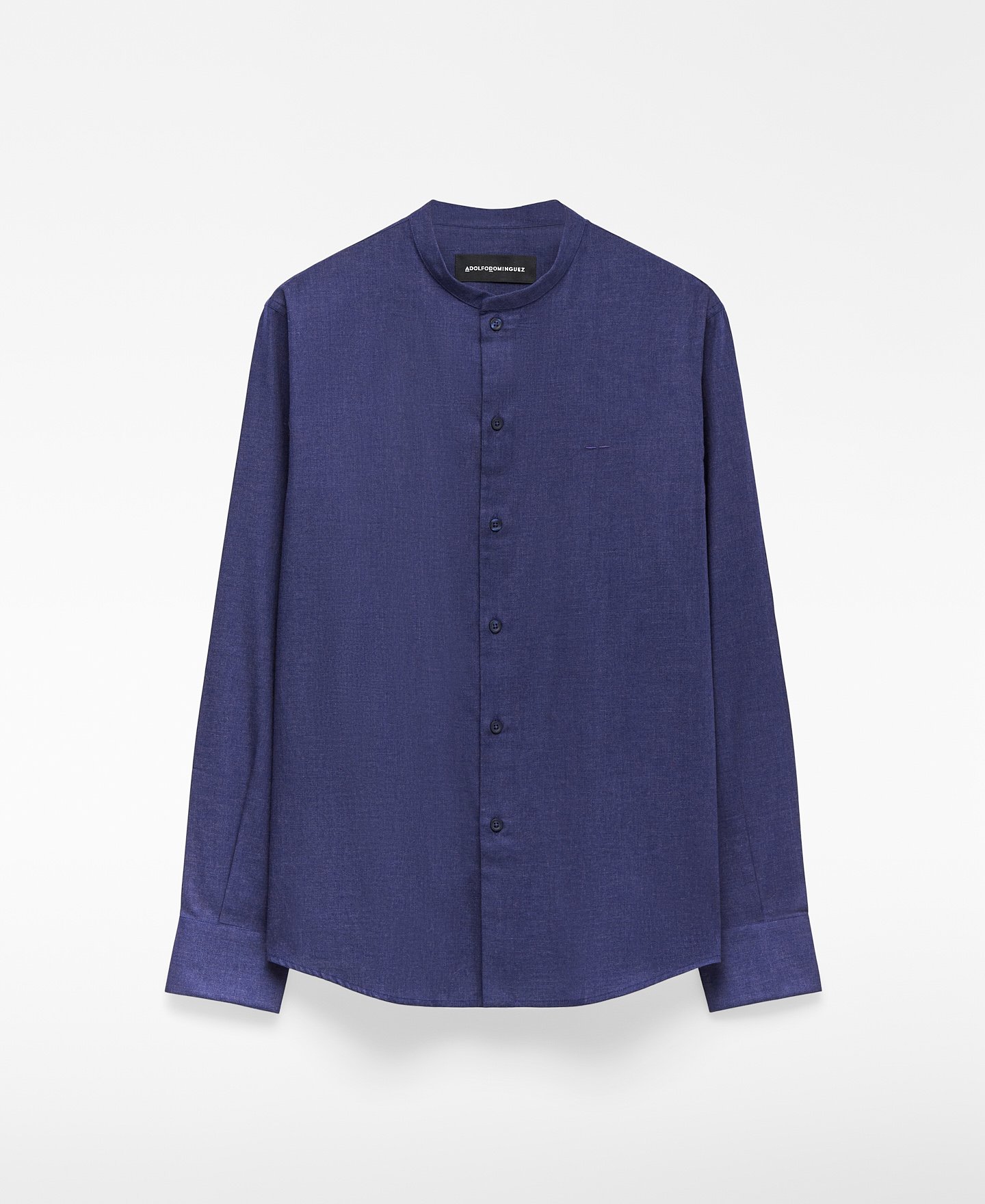 Regular fit Mandarin collar shirt man image number 4