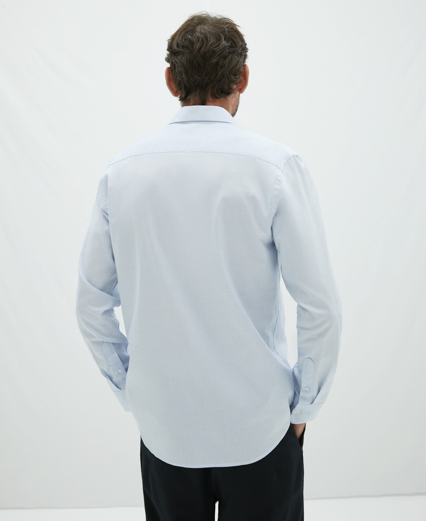 Cutaway collar microdrawing shirt image number 2