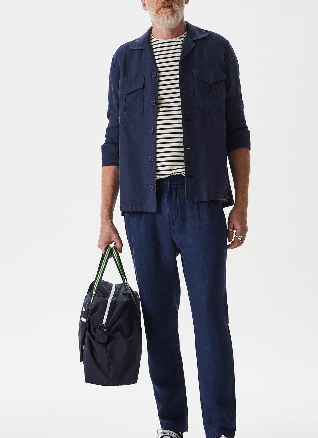Linen overshirt with chest pockets image number 2