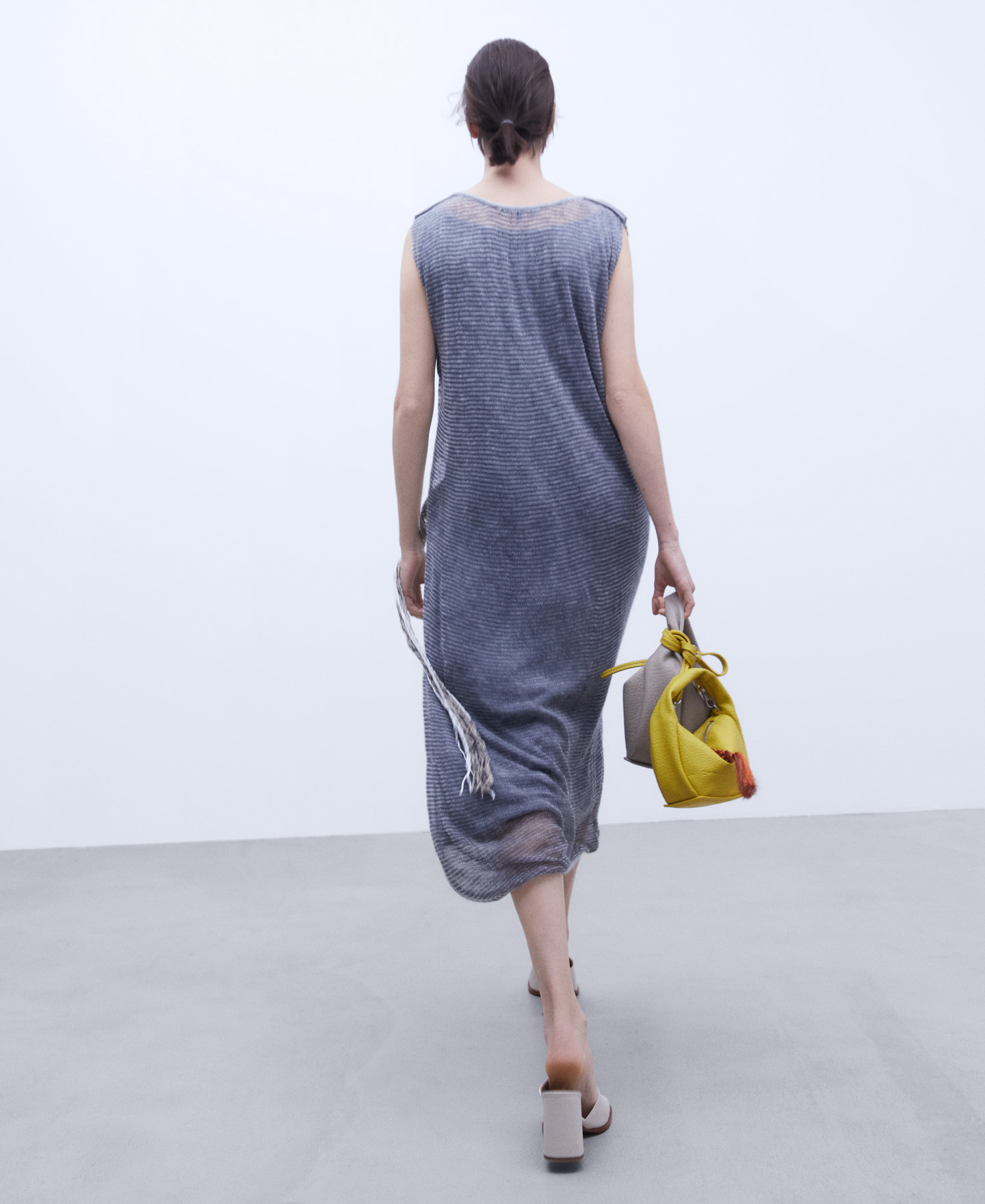 Long dress with jacquard details image number 2