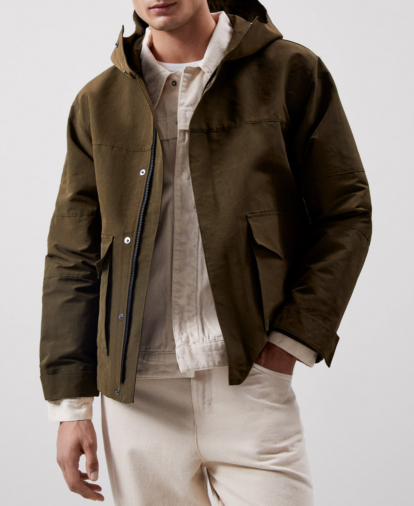 Recycled polyester short parka image number 5