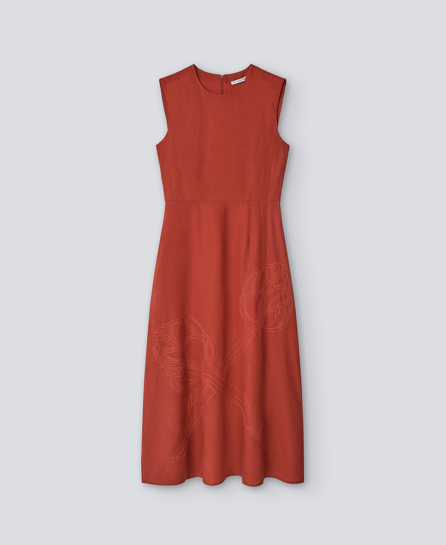 Vestido largo midi lino mujer image number 4