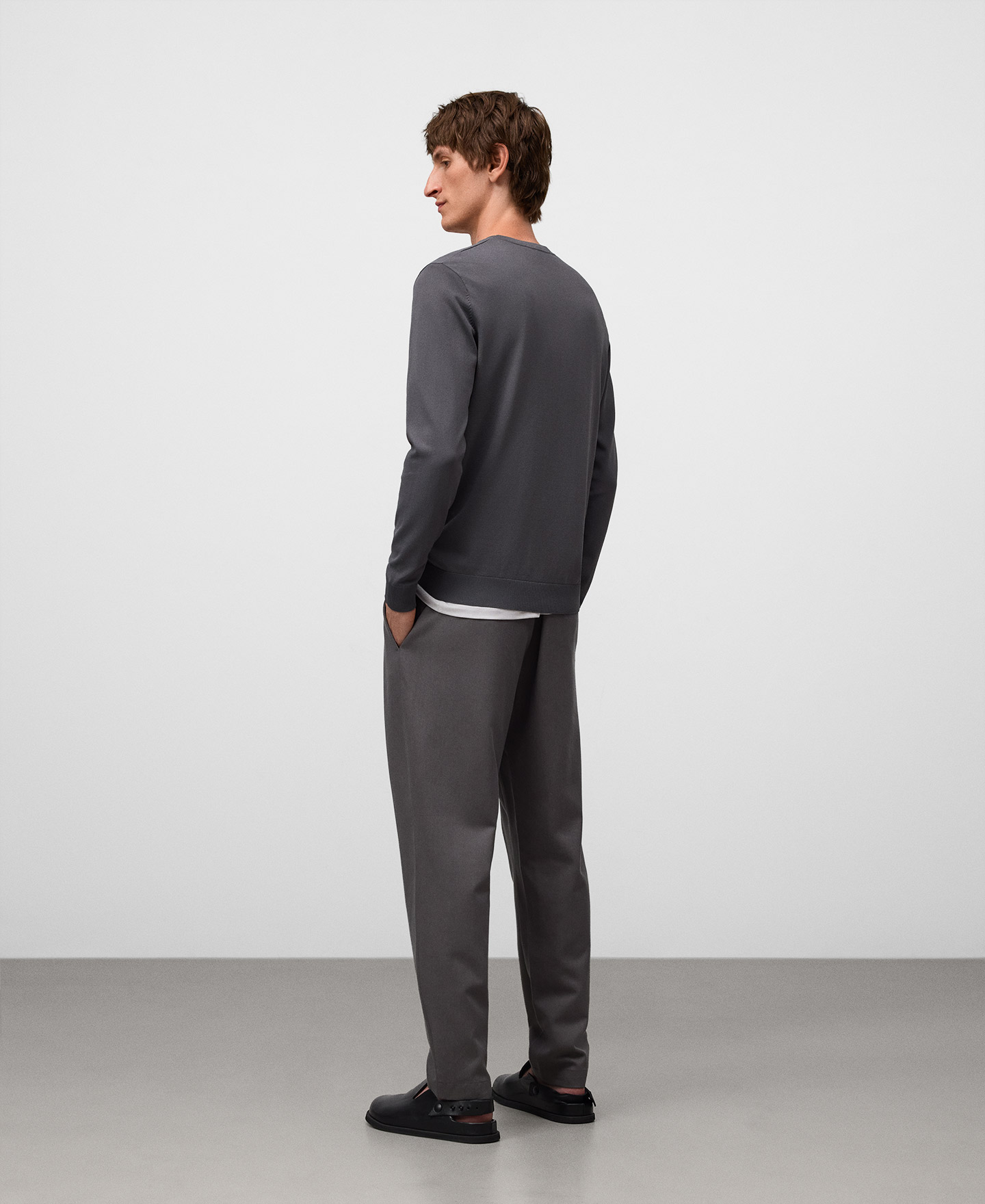 Knit crew collar sweater man image number 2