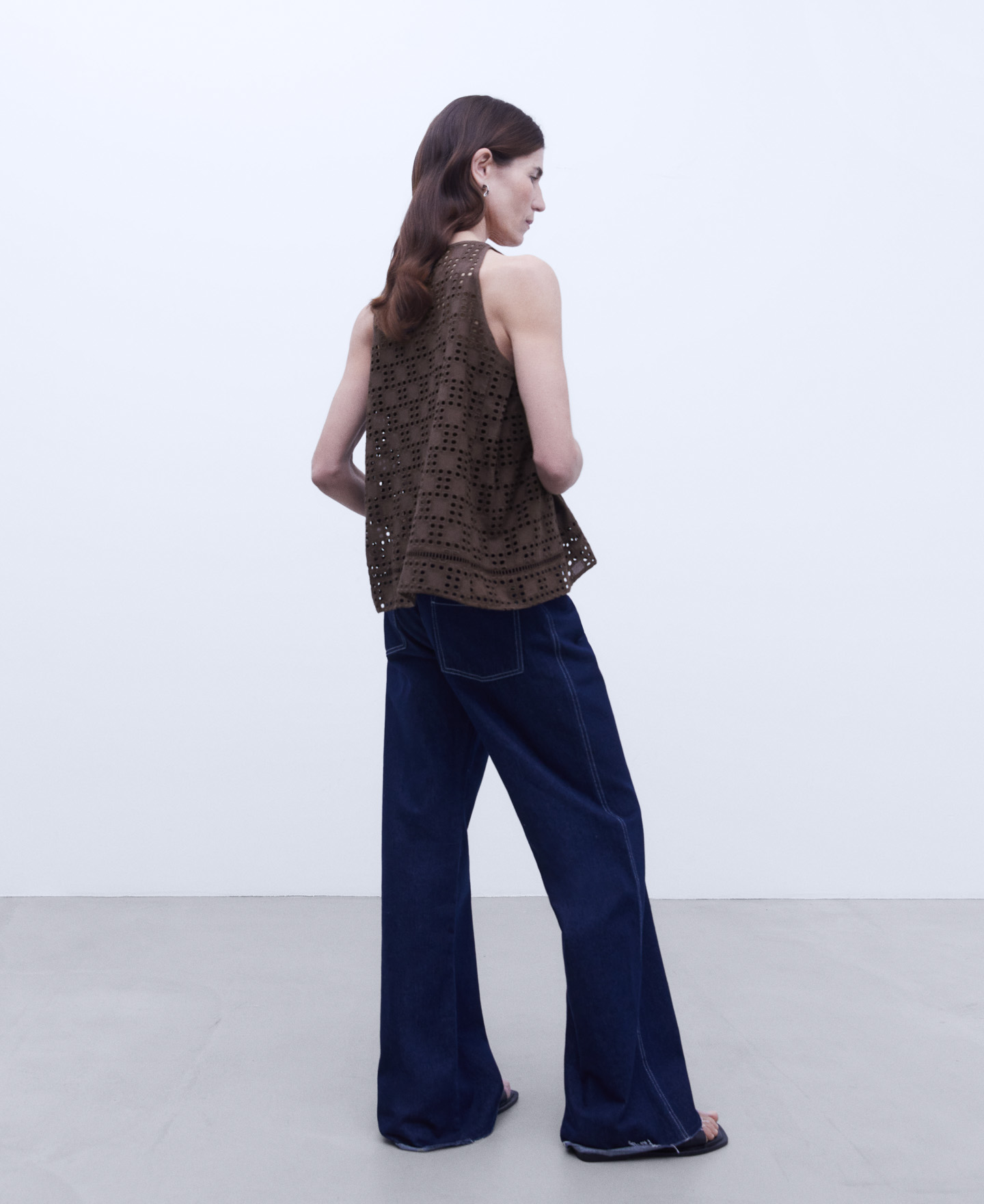 English embroidered openwork top image number 2