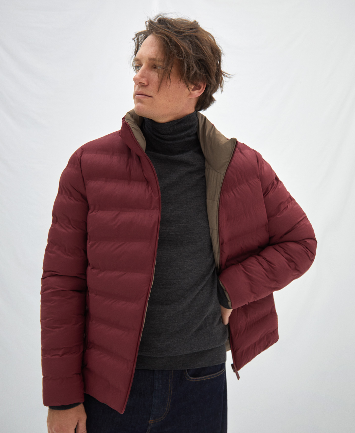 Reversible nylon padded jacket image number 0