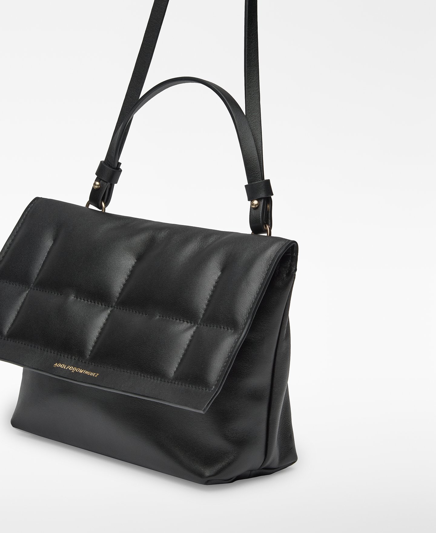 Padded leather flap bag woman image number 2
