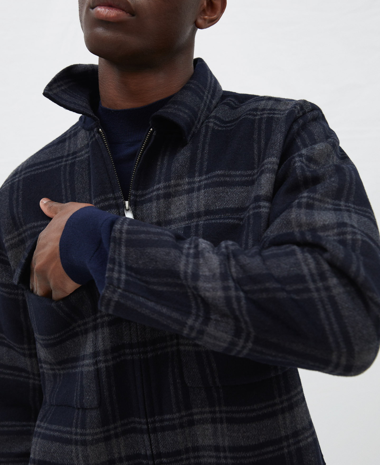Double face plaid jacket image number 3