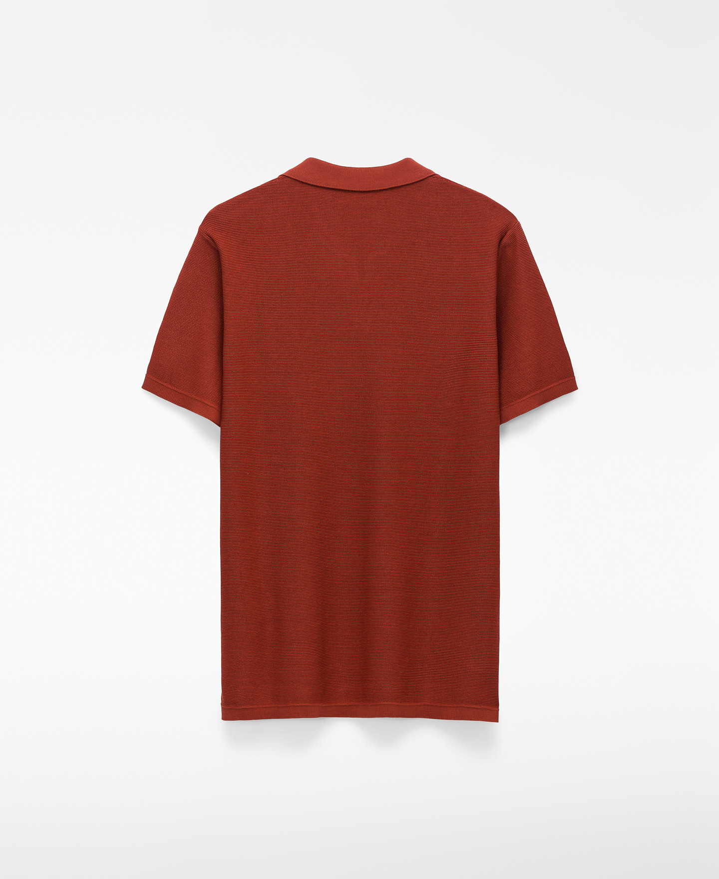 V-neck structured knit polo shirt image number 5