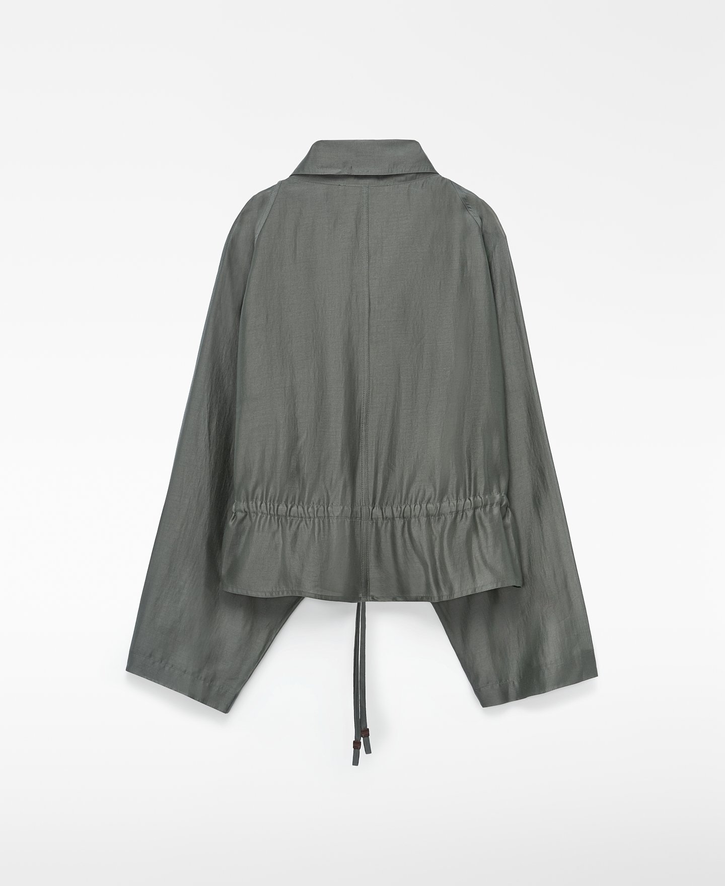 Draped funnel neck cross-front shirt image number 5