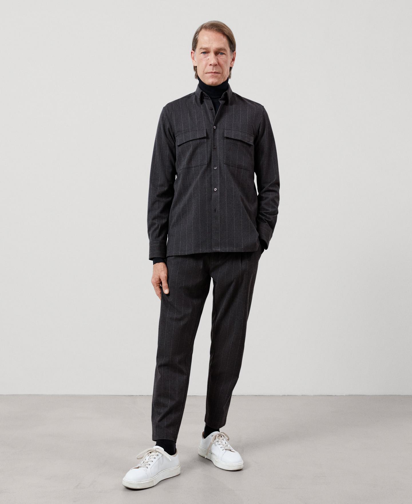 Striped overshirt image number 1