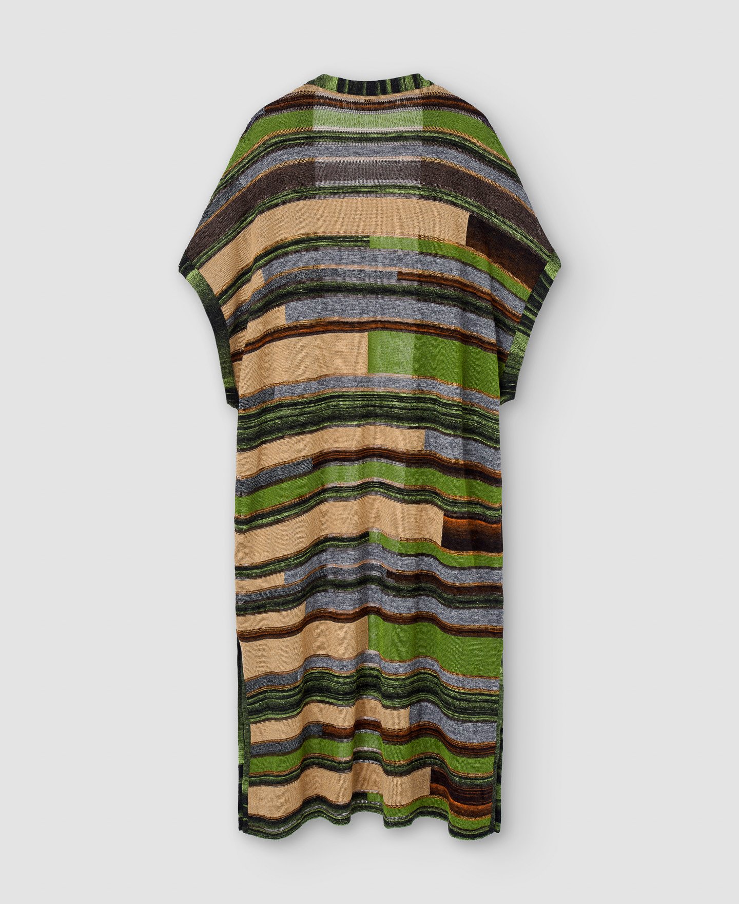 Chaleco largo en intarsia de lana image number 5