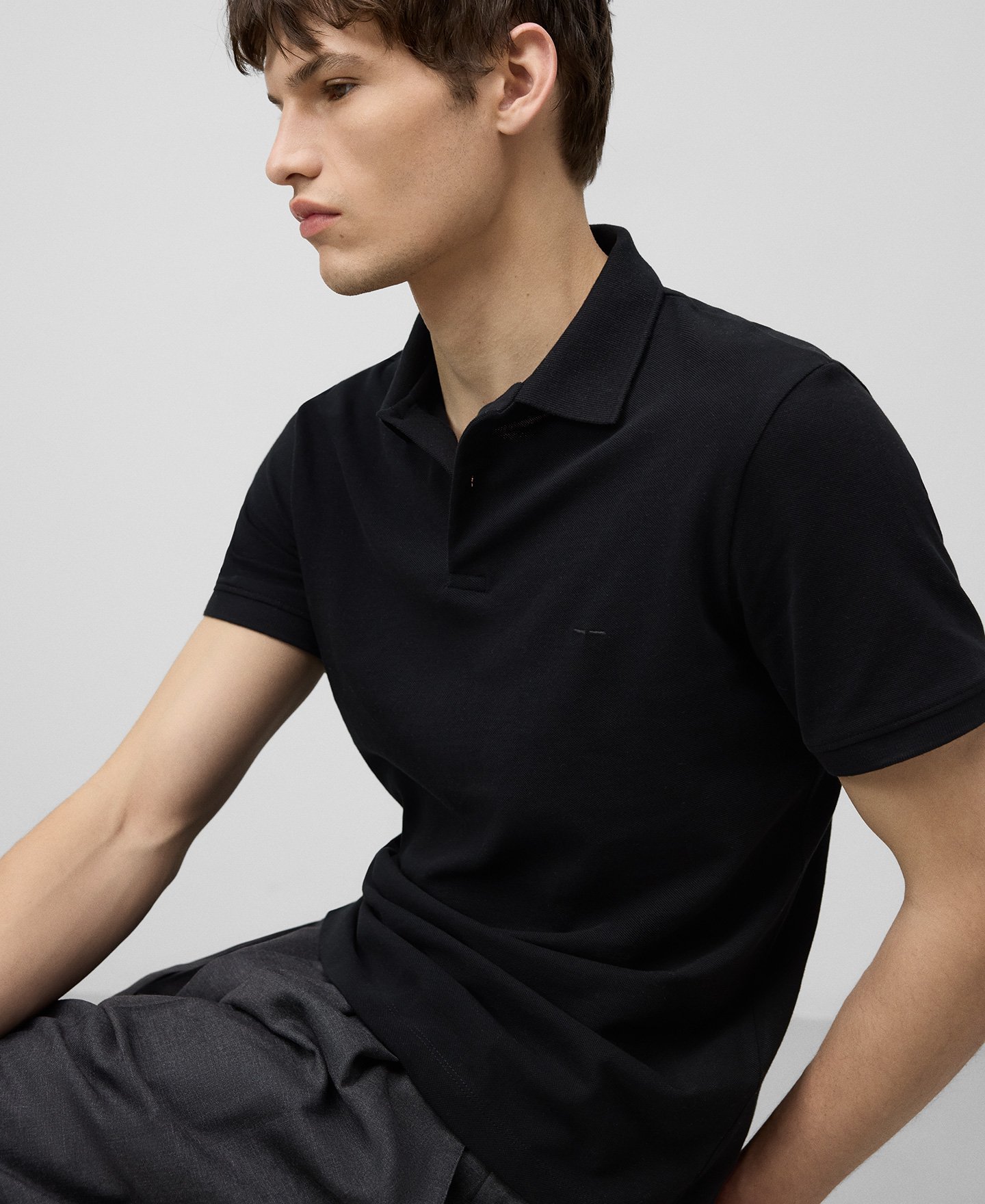 Organic cotton piqué polo shirt man image number 0