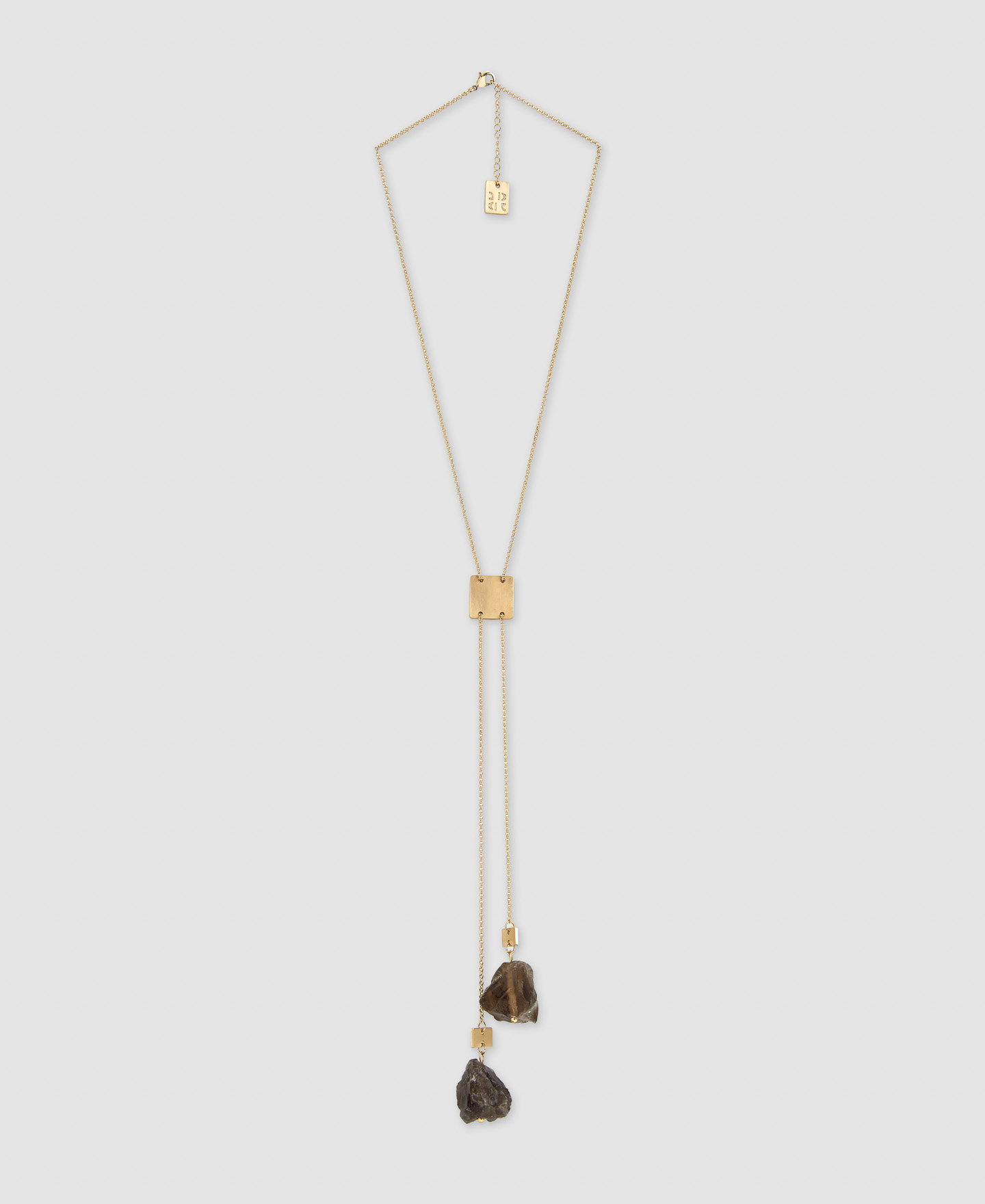 Brass and stone double necklace image number 0