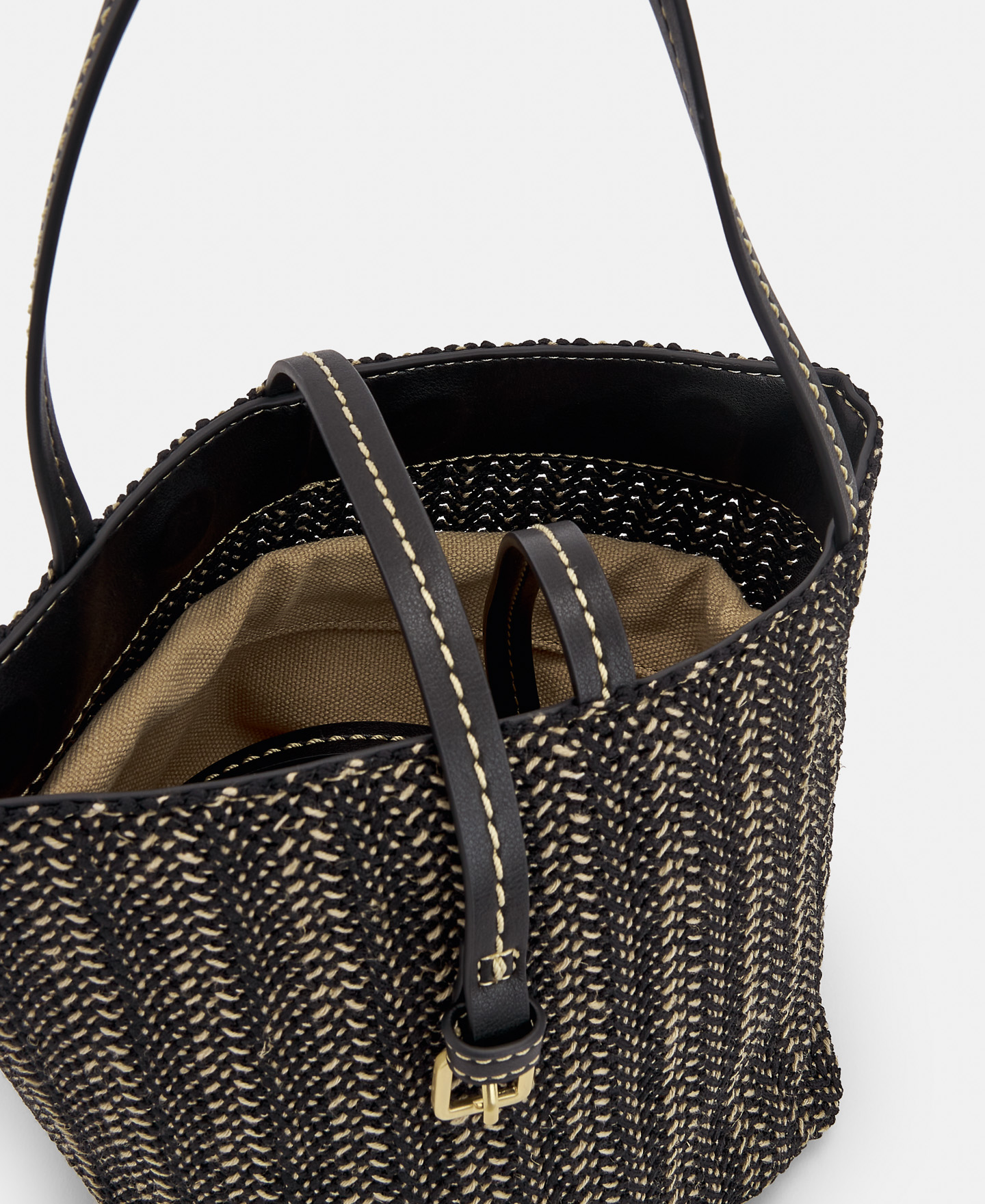 Recycled polyester and jute raffia bag image number 2