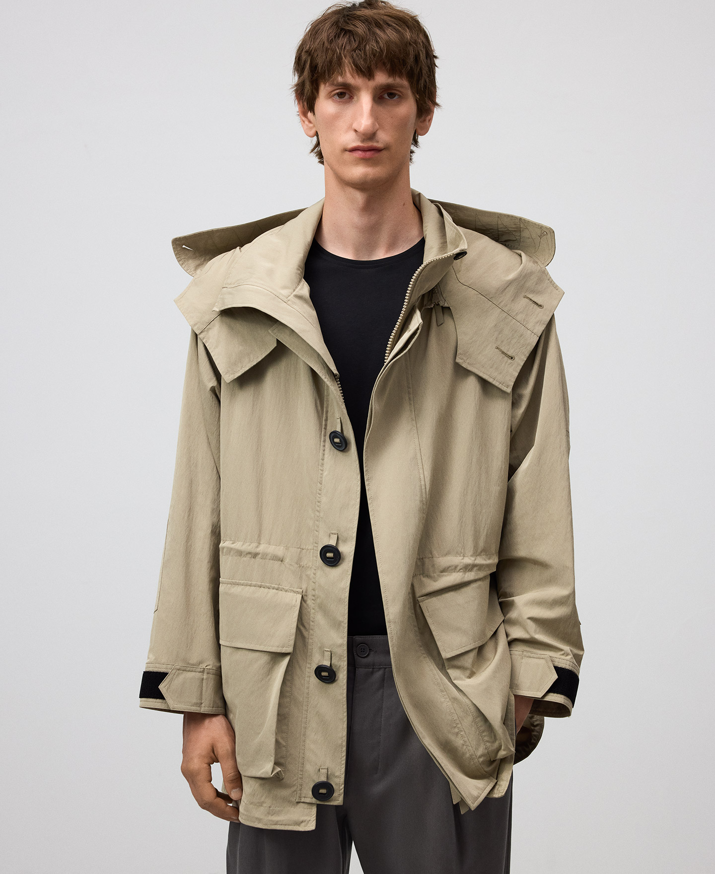 Short technical parka man image number 0
