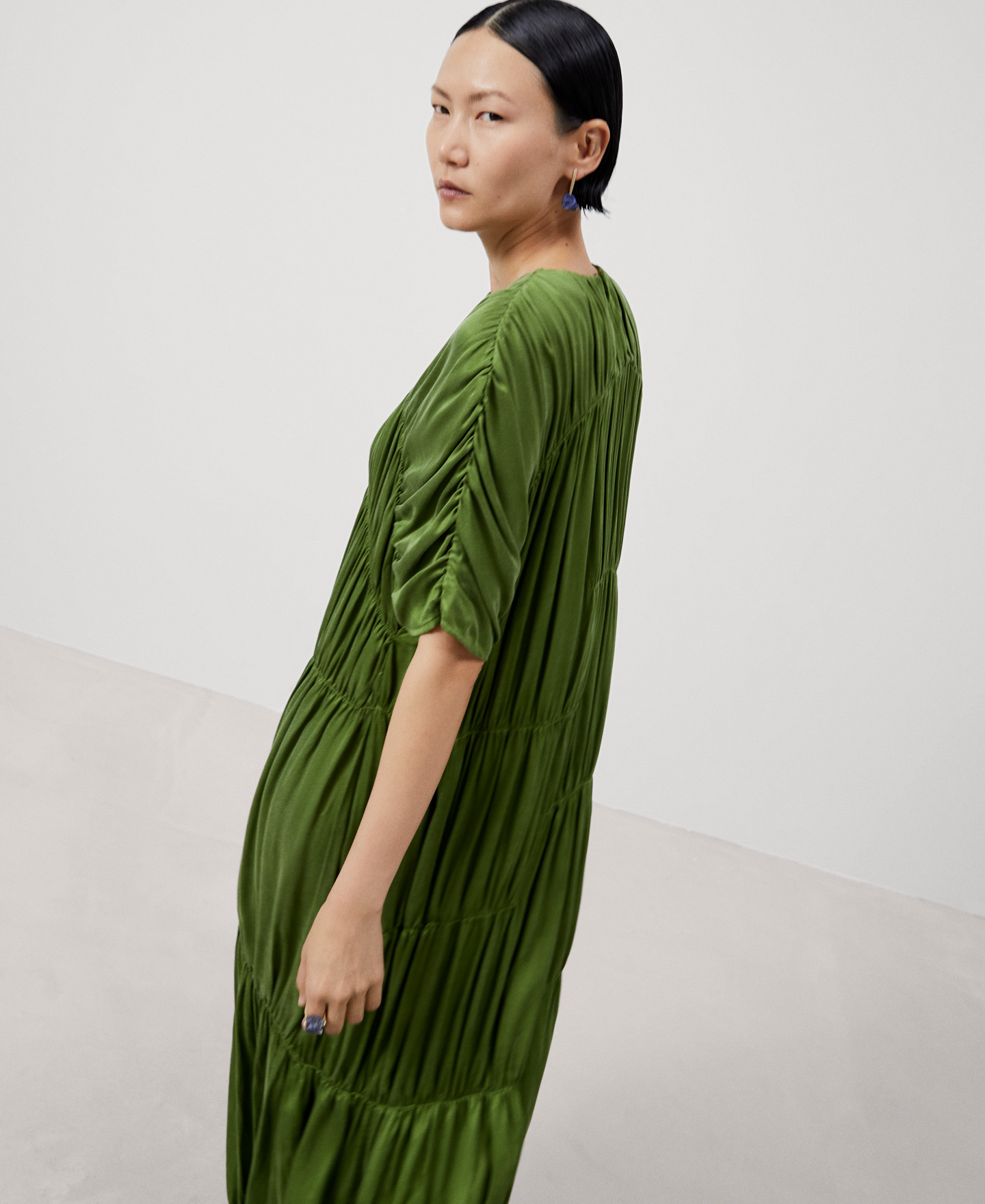 Cupro midi dress image number 4
