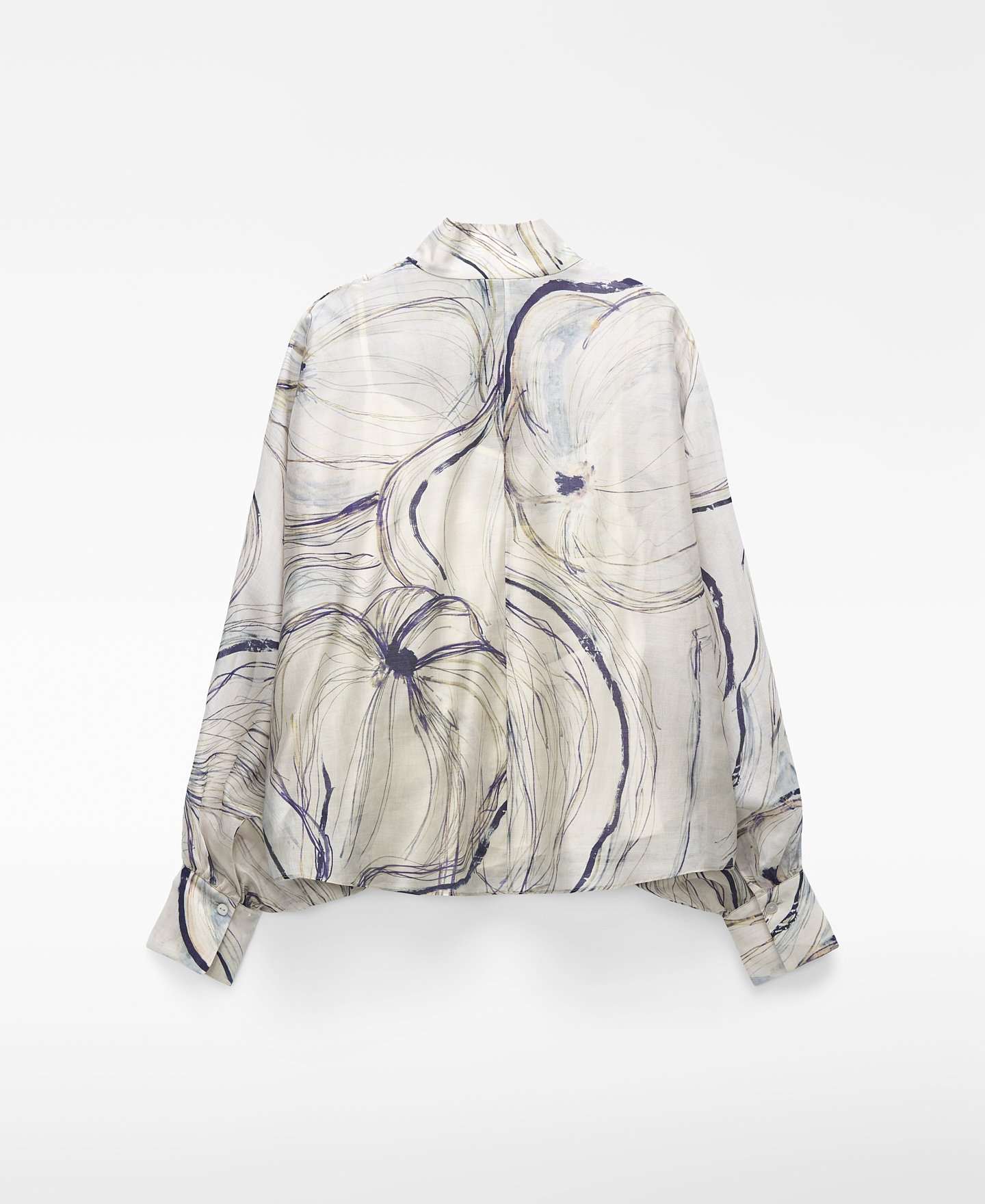 Semi-sheer printed shirt image number 5