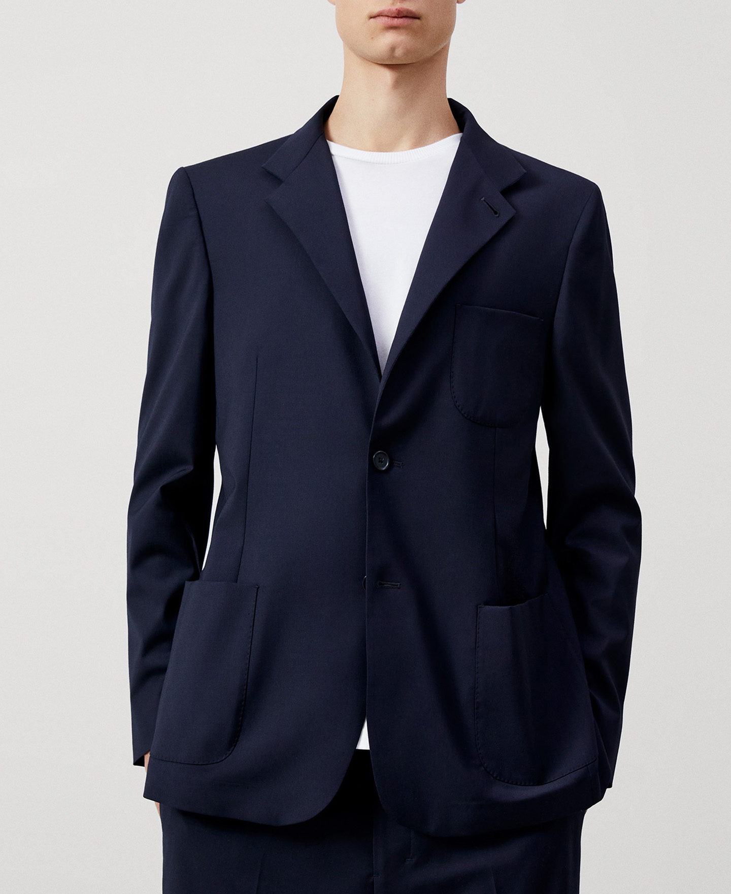 Detachable mandarin collar blazer image number 4