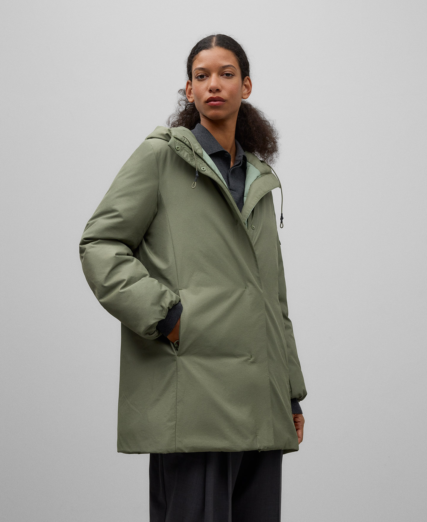 Hood quilted coat on sale