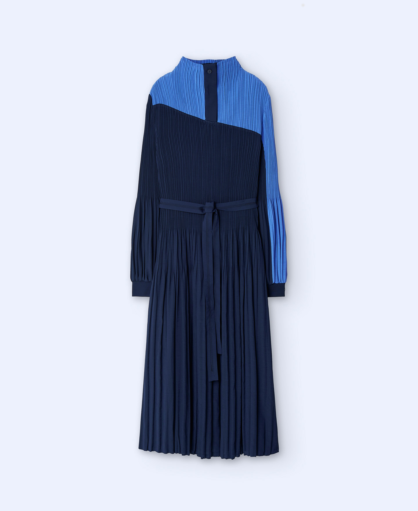 Bicolor crinkle dress image number 6
