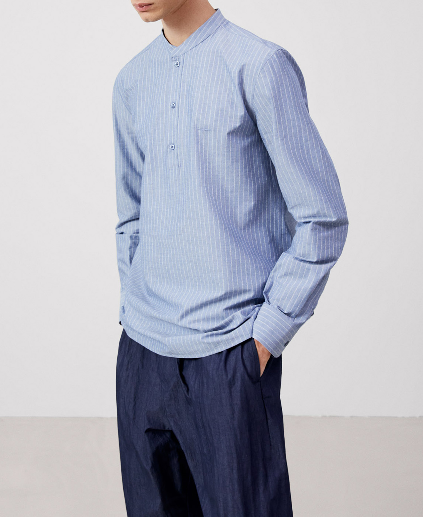 Camisa colarinho mandarim image number 0