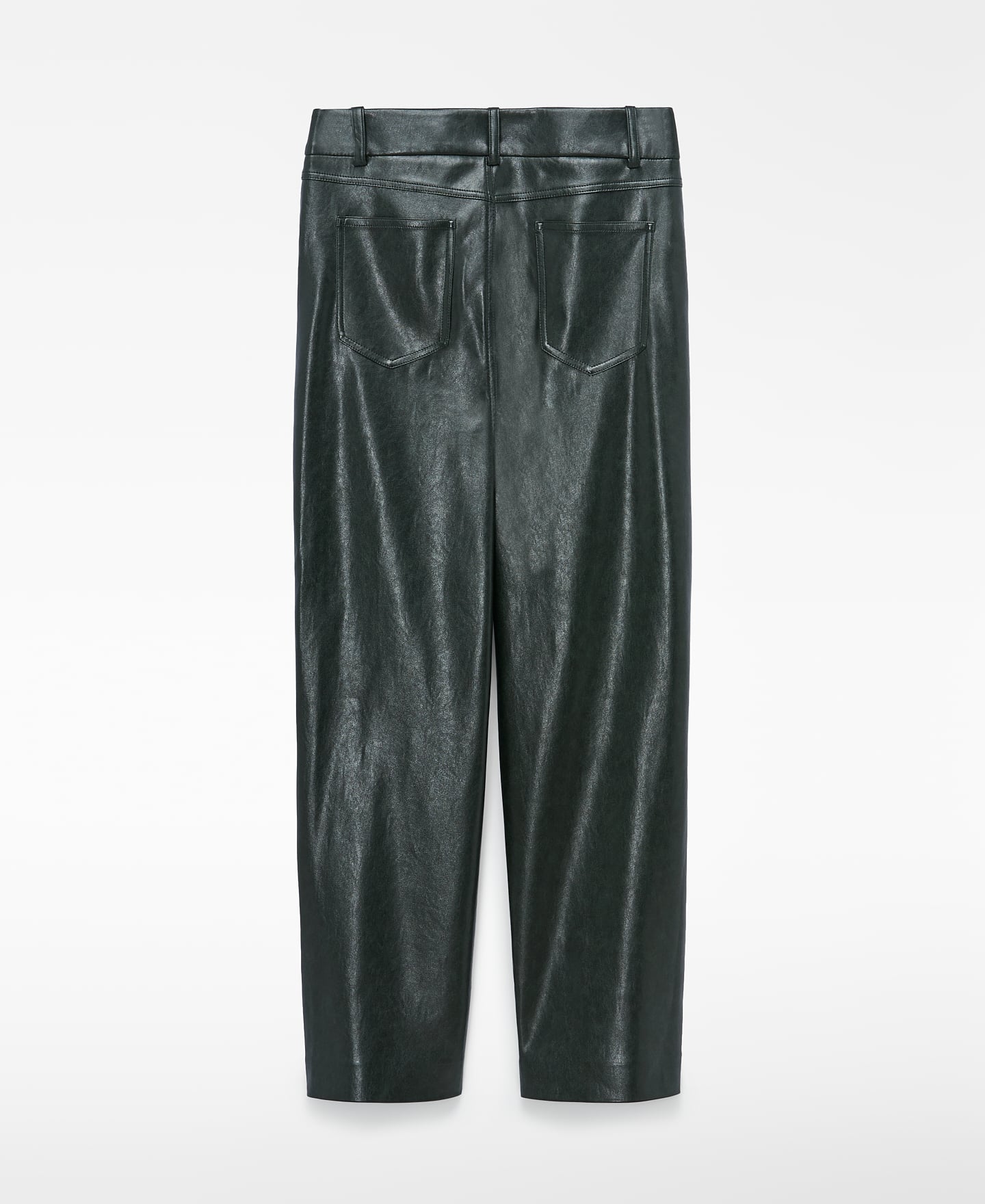 Leather-Non-Leather straight trousers image number 5