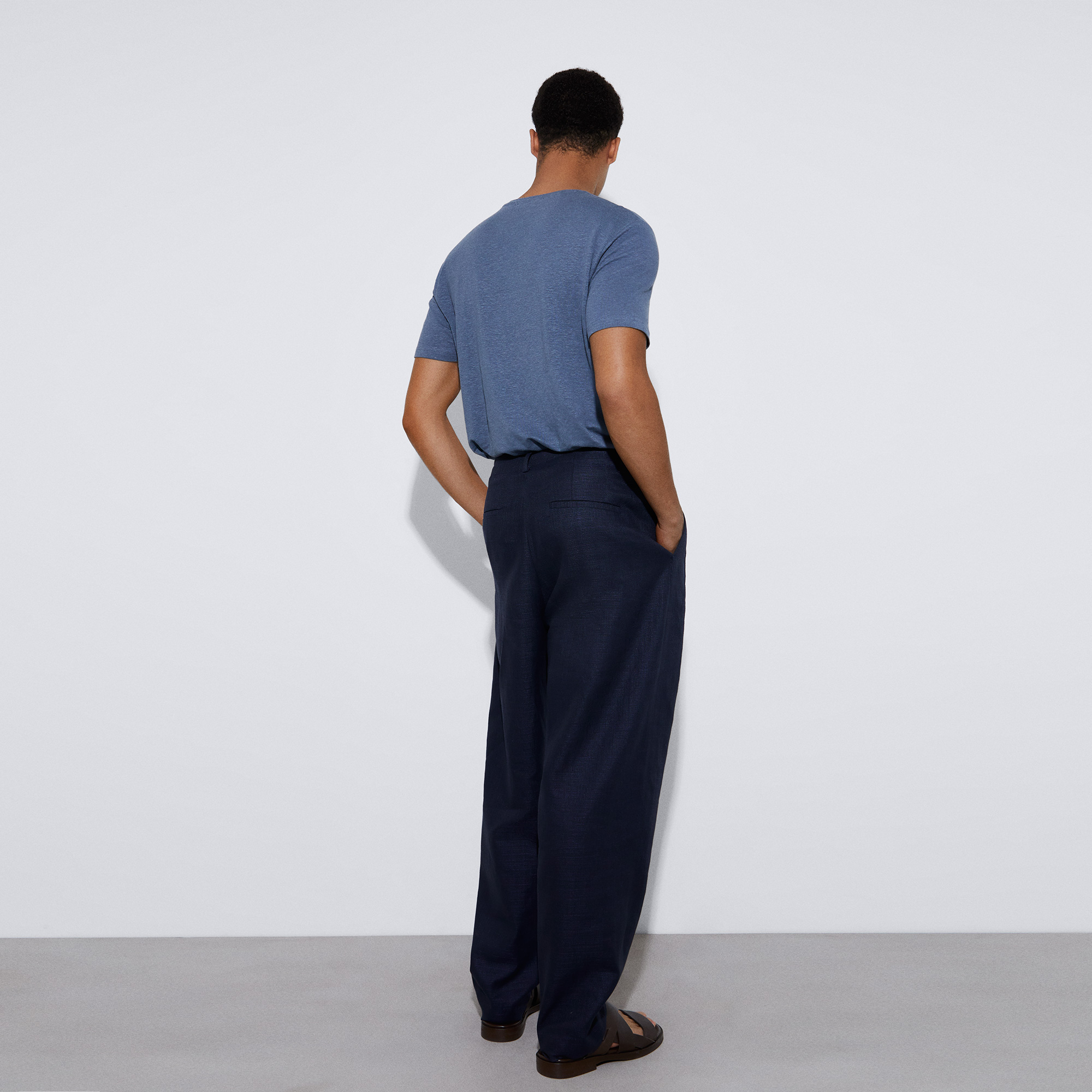 Wide European linen and cotton trousers image number 1