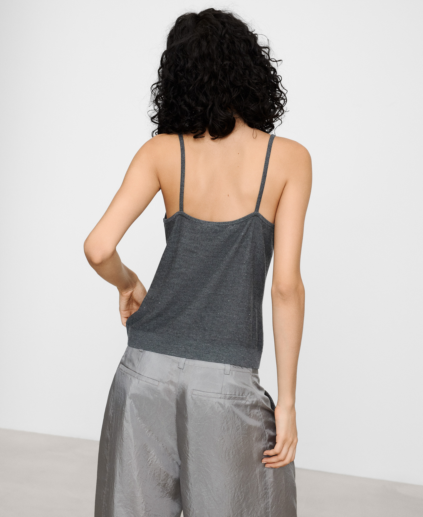 Merino wool top with micro sequins image number 2