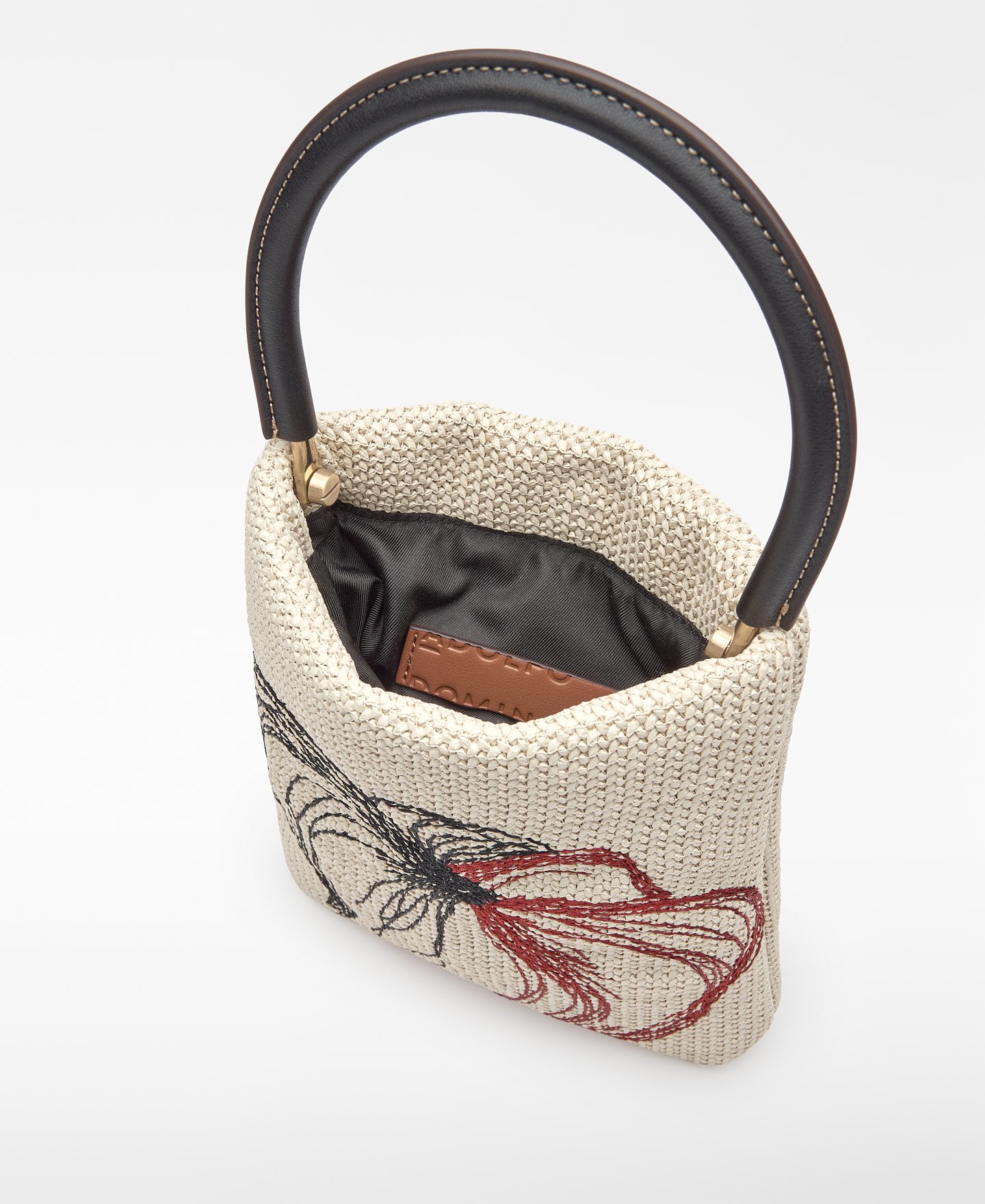 Handtasche mit Raffia-Struktur und Stickerei image number 3