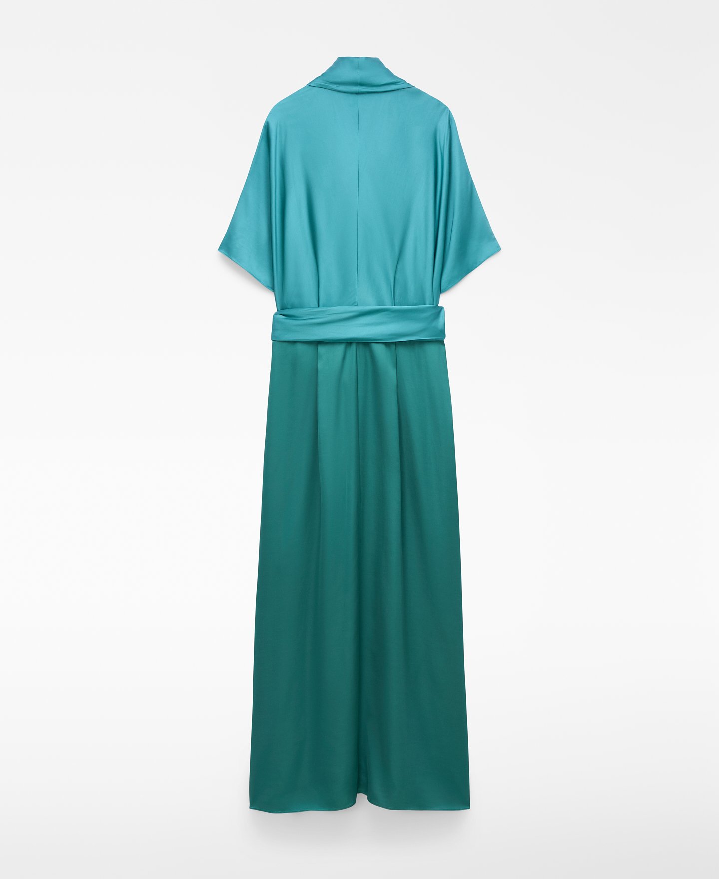 Vestido cruzado em cetim com fivela image number 5