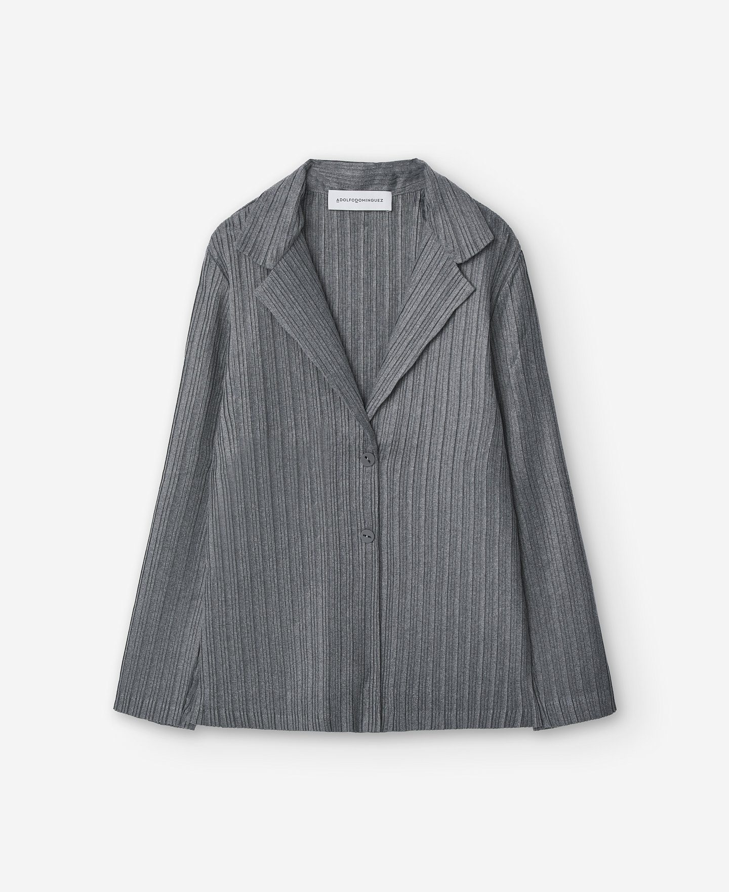 Grey blazer in crinkle for women image number 2