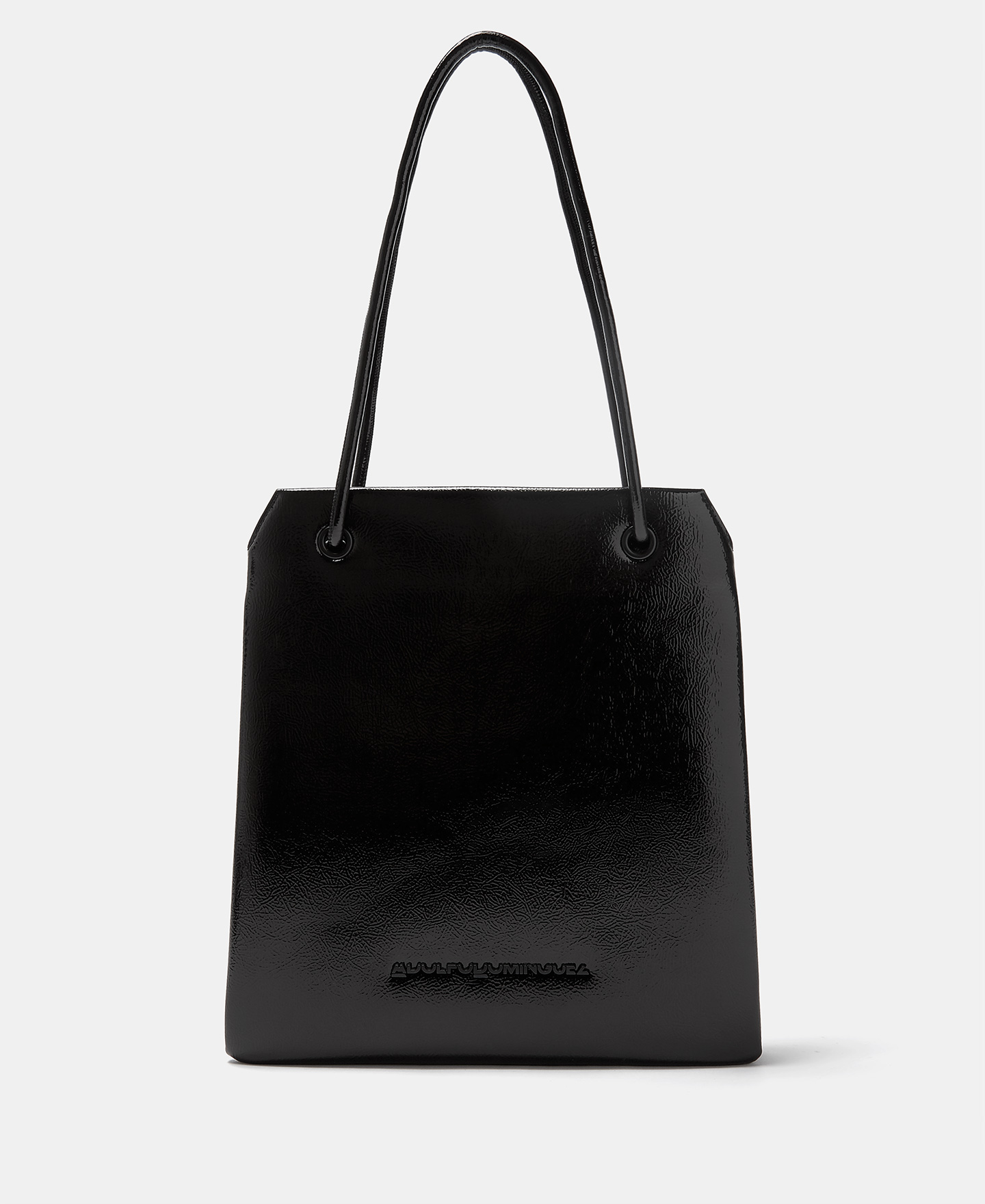 Patent leather textured vertical shopper image number 0