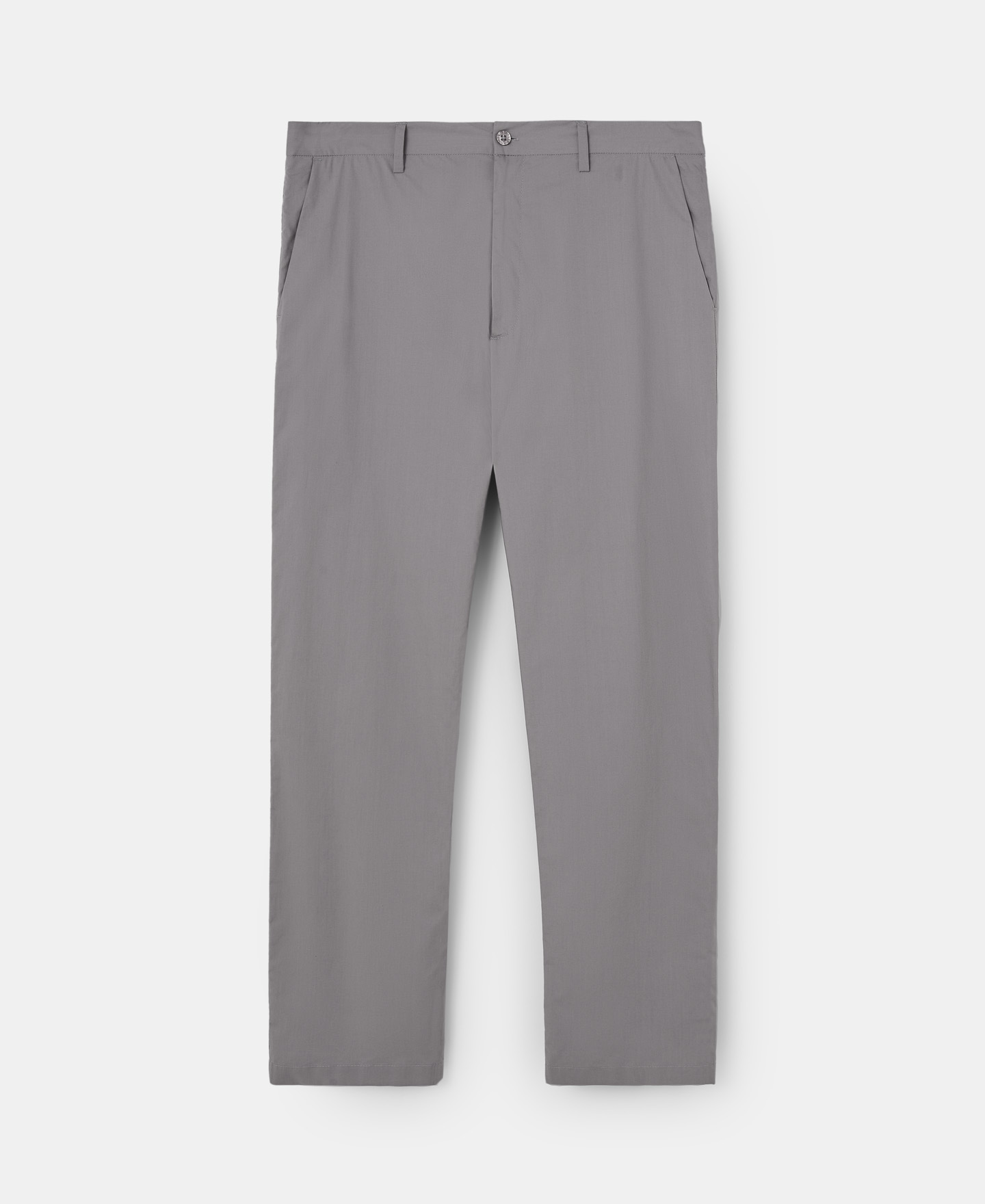 Pantalón gris en popelín de algodón image number 0