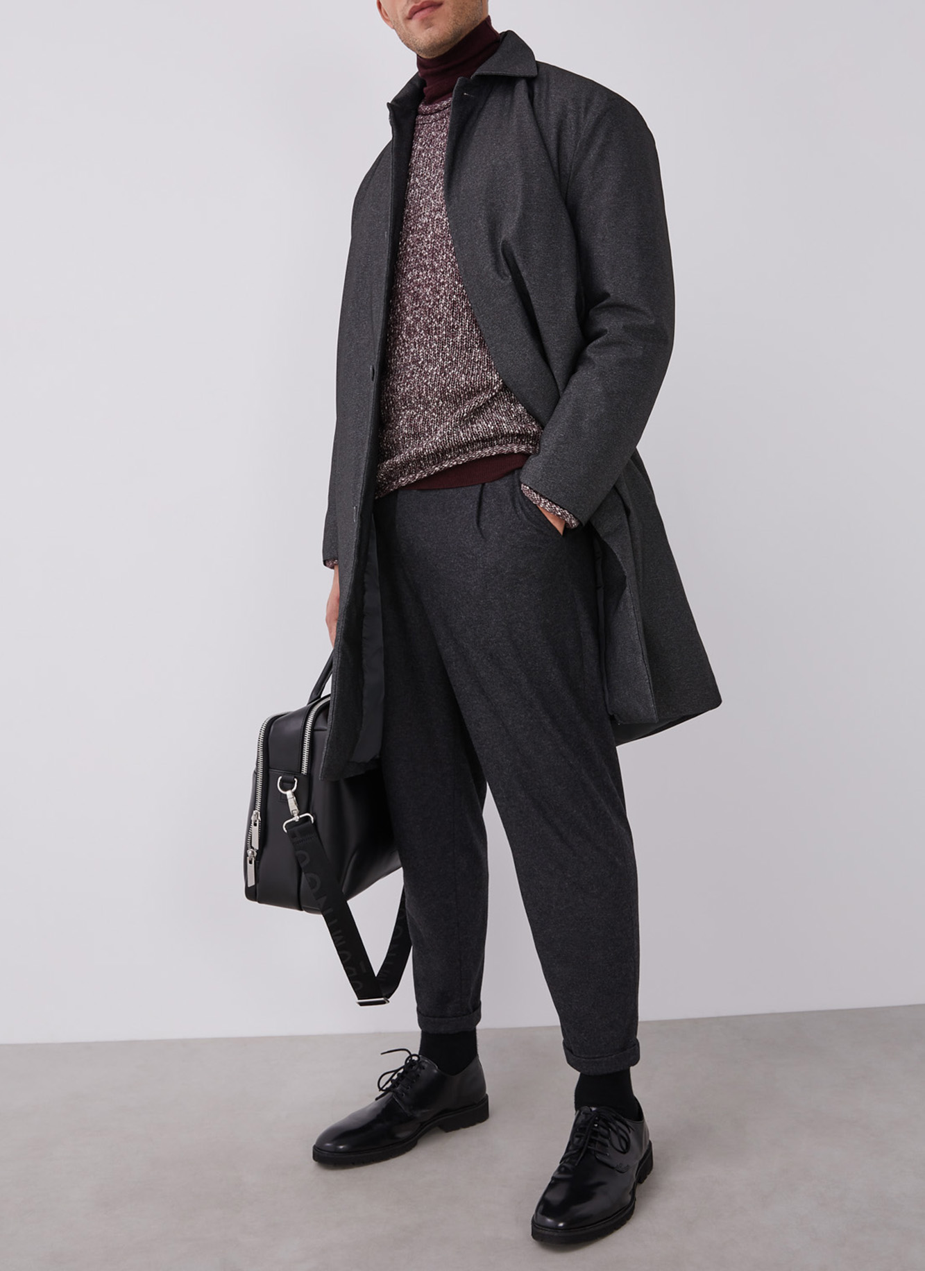 Mottled sweater with roll edges image number 7