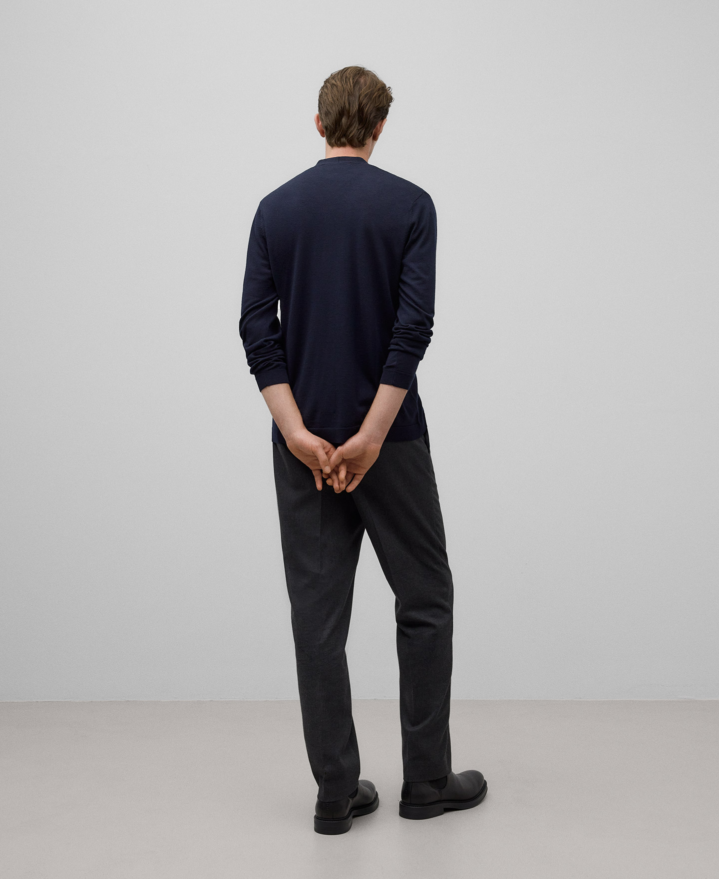 Alpaca blend knit cardigan man image number 2